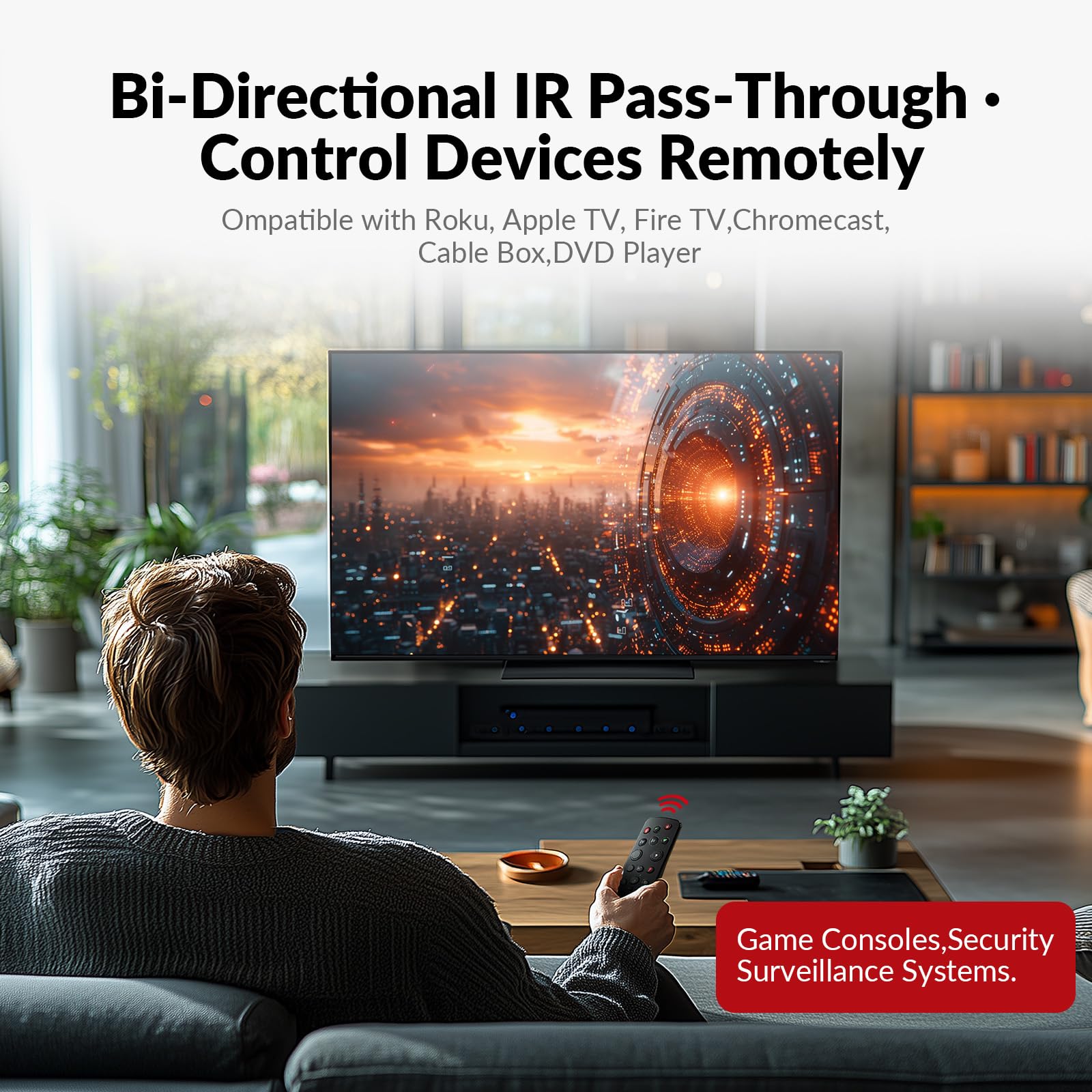AV Access 4K@60Hz HDMI Over Ethernet Extender Over Cat6/7 Upto 230ft with Loop Out, Supports 4K 4:4:4, HDR10, HDCP 2.3, Doby Atmos, DTS:X, Bi-Directional IR, PoC, EDID & ARC Switch (4KEX70L-H2)
