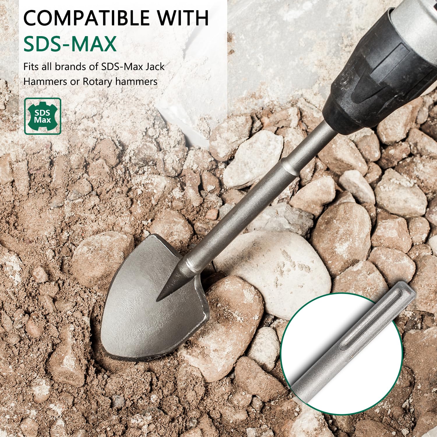Monkey King Bar Pala de arcilla para trituradora, vástago SDS Max para martillo de demolición, cincel SDS Max para excavar, se utiliza para