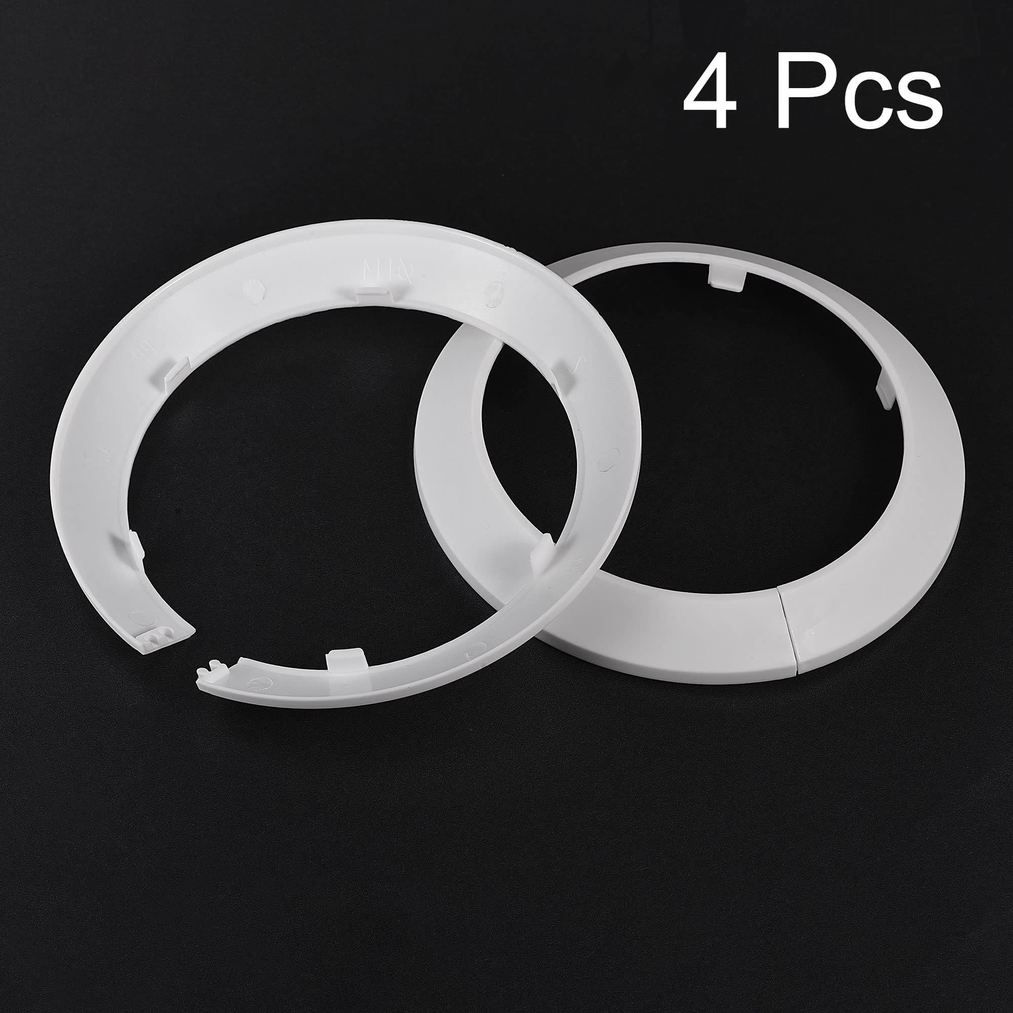 TOP-VIGOR 4pcs 114mm Pipe Cover Decoration, Click-in PP Plastic Escutcheon Pipe Collar for Water Pipe Drain Line - Image 3