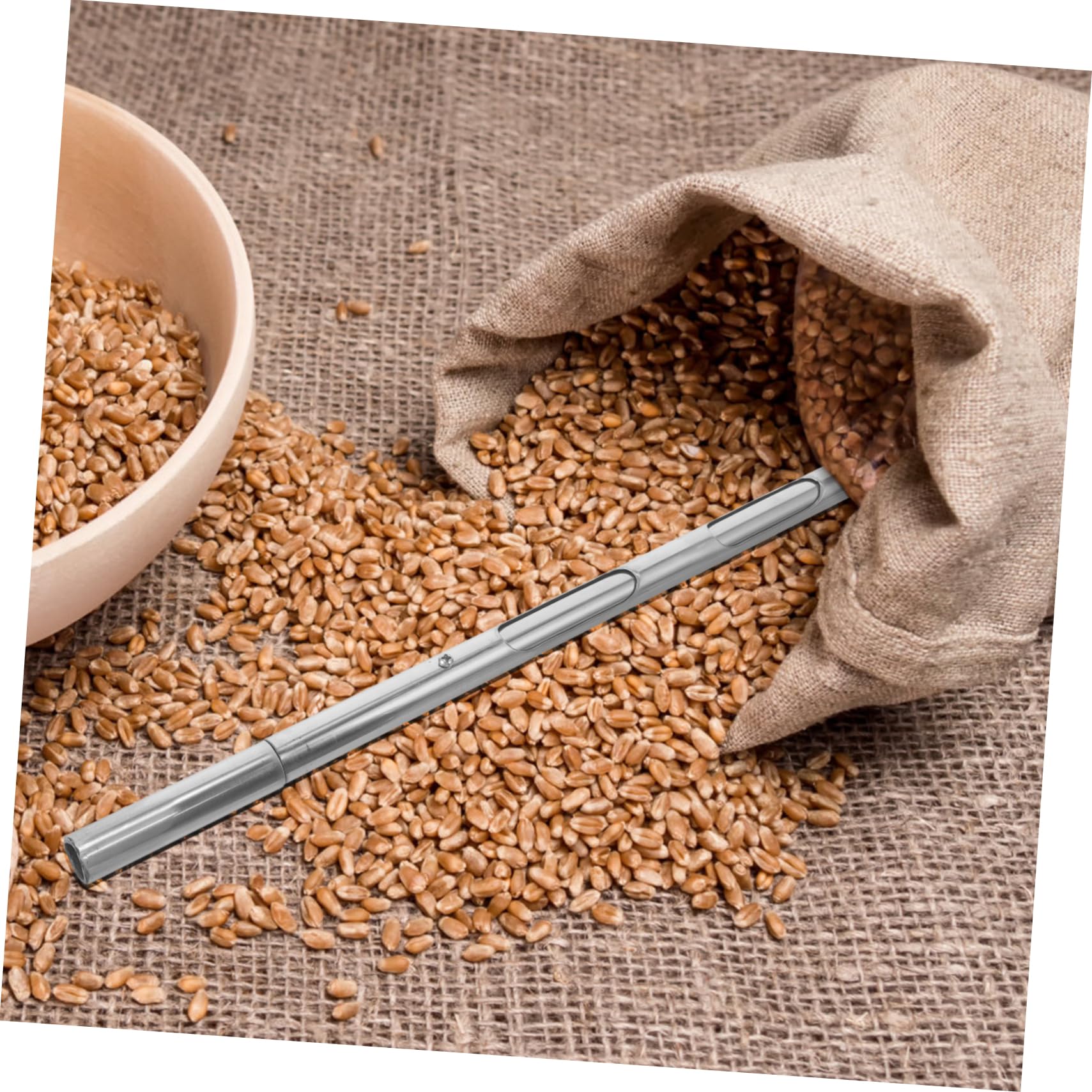 Campionatore di Cereali in Acciaio Inox 19mmx0,5m Impugnatura Ergonomica, Sonda per Campioni di Terreno e Polvere di Grano, Strumento Professionale per Assaggio e Analisi Agricola