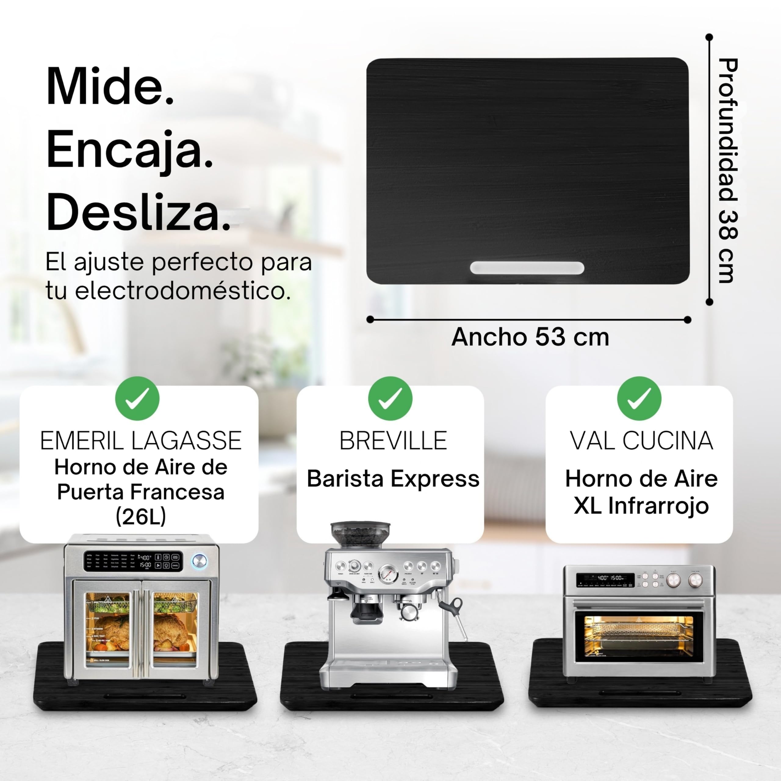 Ibyx Stylish Sliding Tray for Your Coffee Maker and Kitchen Appliances Heavy Duty Sliding Easily From Under Cabinet Countertop Rolling Tray with 13 x Wheels - 5