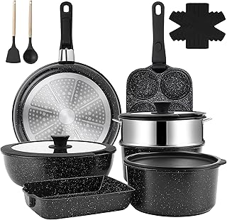 Jogo de panelas 12 peças conjunto de panelas antiaderentes punho