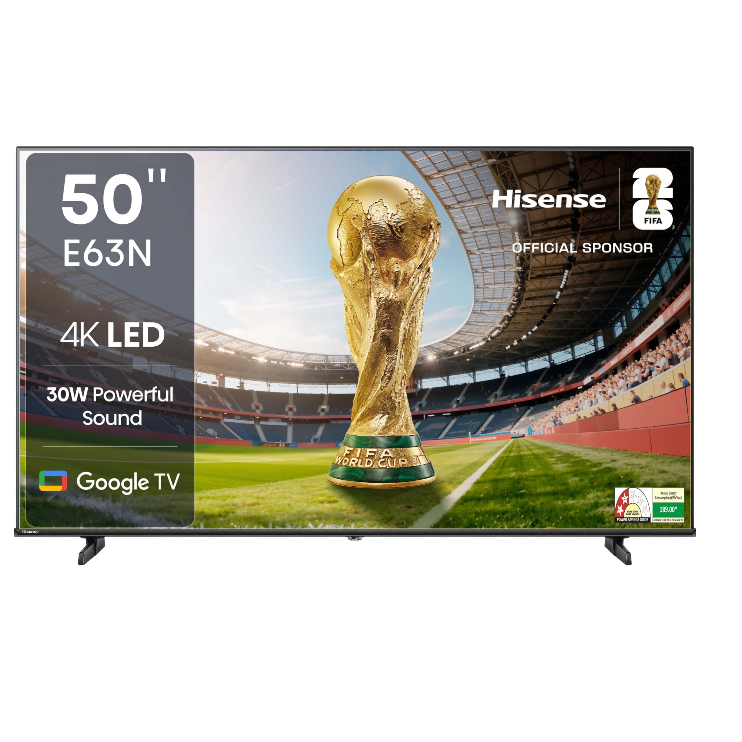 Hisense 126cm (50 inches) E63N Series 4K Ultra HD Smart Google LED