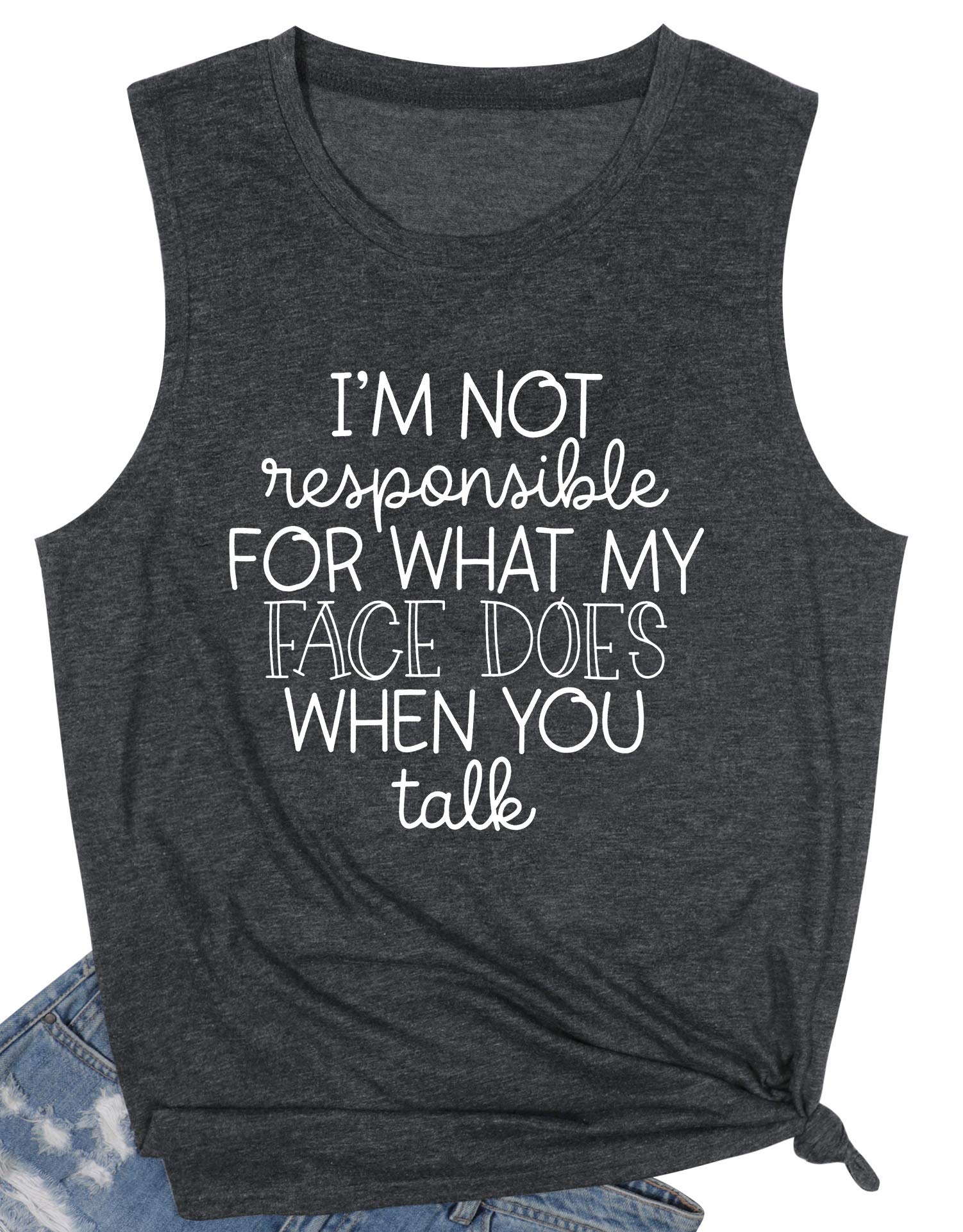 KIDDADIm Not Responsible for What My Face Does Shirt Funny Teen Girl Shirts for Women Sarcastic Letter Print Tee Tops