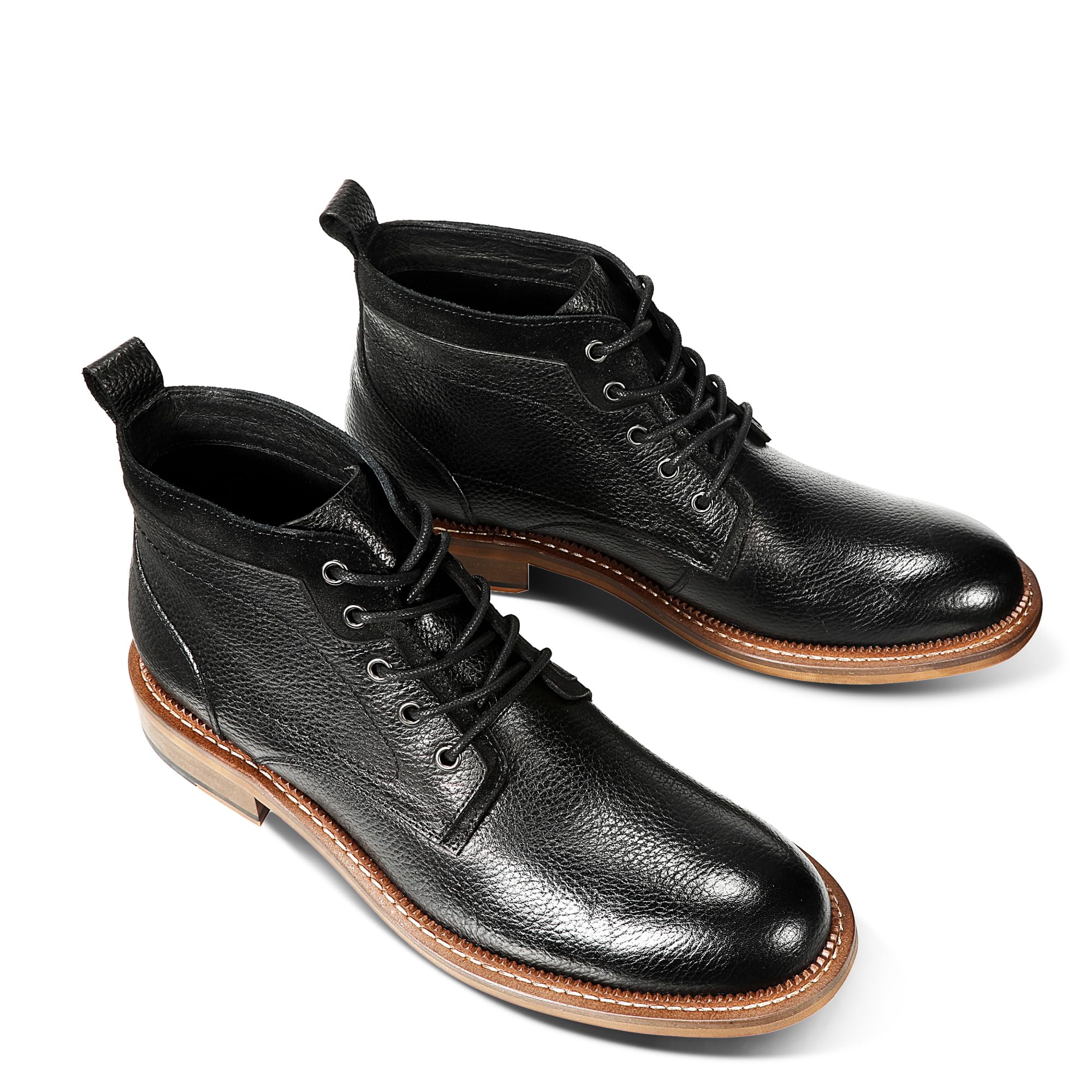Allthemen Stivali da Motociclista da Uomo Scarpe Oxford retrò con Lacci Scarpe da Lavoro Eleganti da Uomo
