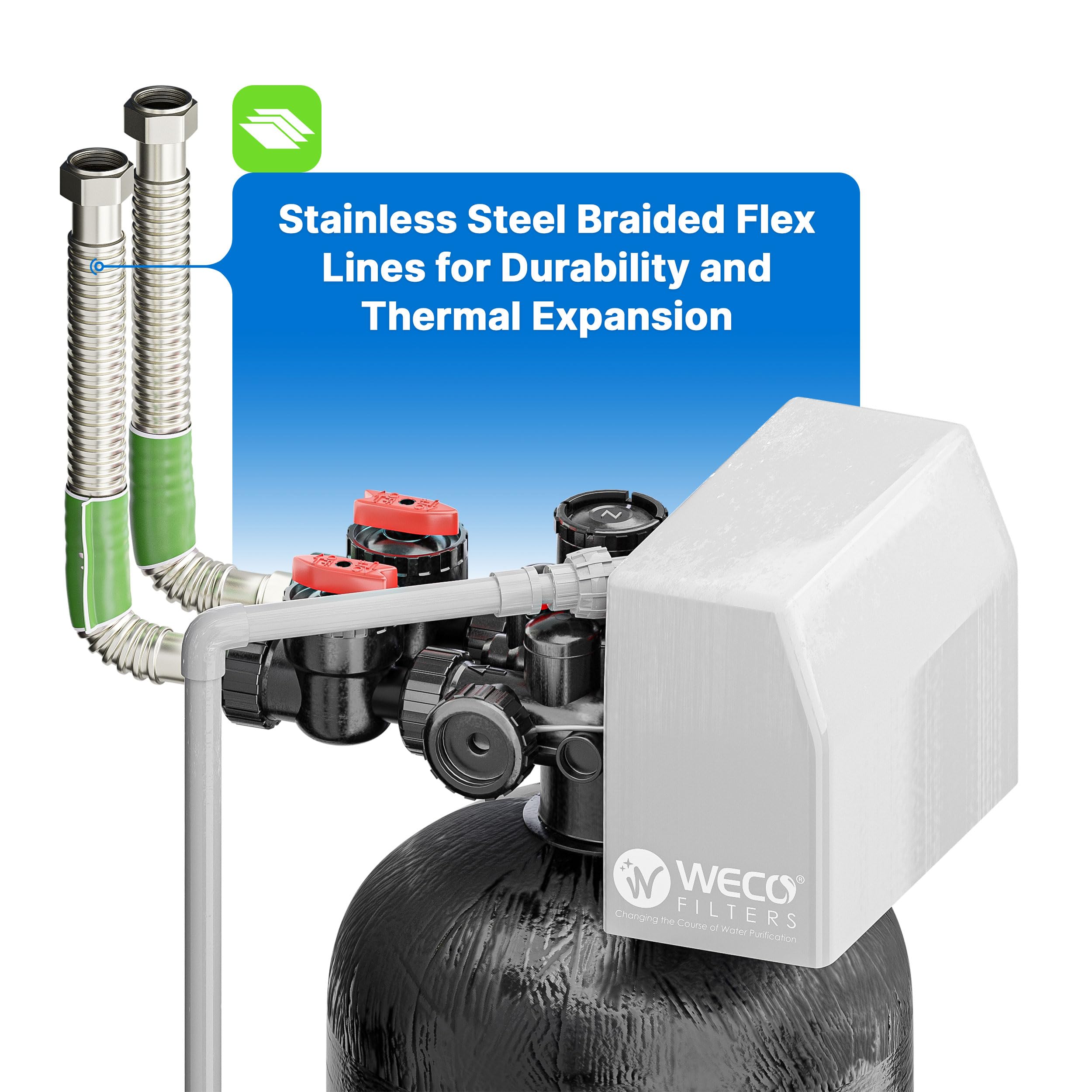 WECO Whole House Self-Cleaning Water Filter with Katalox Light for Iron Manganese Hydrogen Sulfide Reduction - Made in — view 4