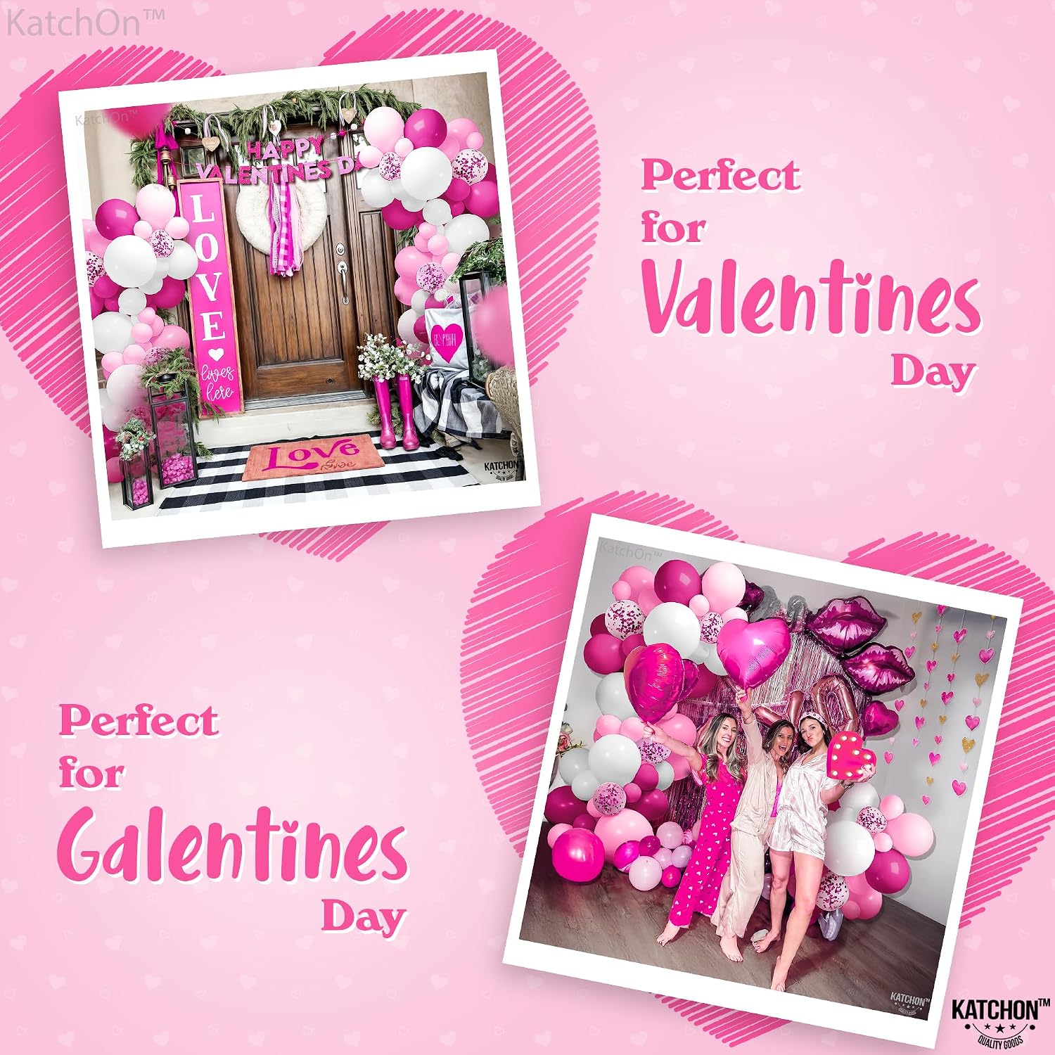 KatchOn, Hot Pink Balloon Arch Kit - Pack of 177 | Valentines Balloons for Valentines Day Decorations | Pink Birthday Decorations | Pink Party Decorations | Bridal, Baby Shower Decoration