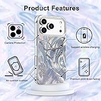 Vista 461 de I-MGAE-IN-AR - Funda diseñada para iPhone 12 y 12 Pro, diseño de mariposa plateada brillante, funda protectora de poliuretano termoplástico, suave