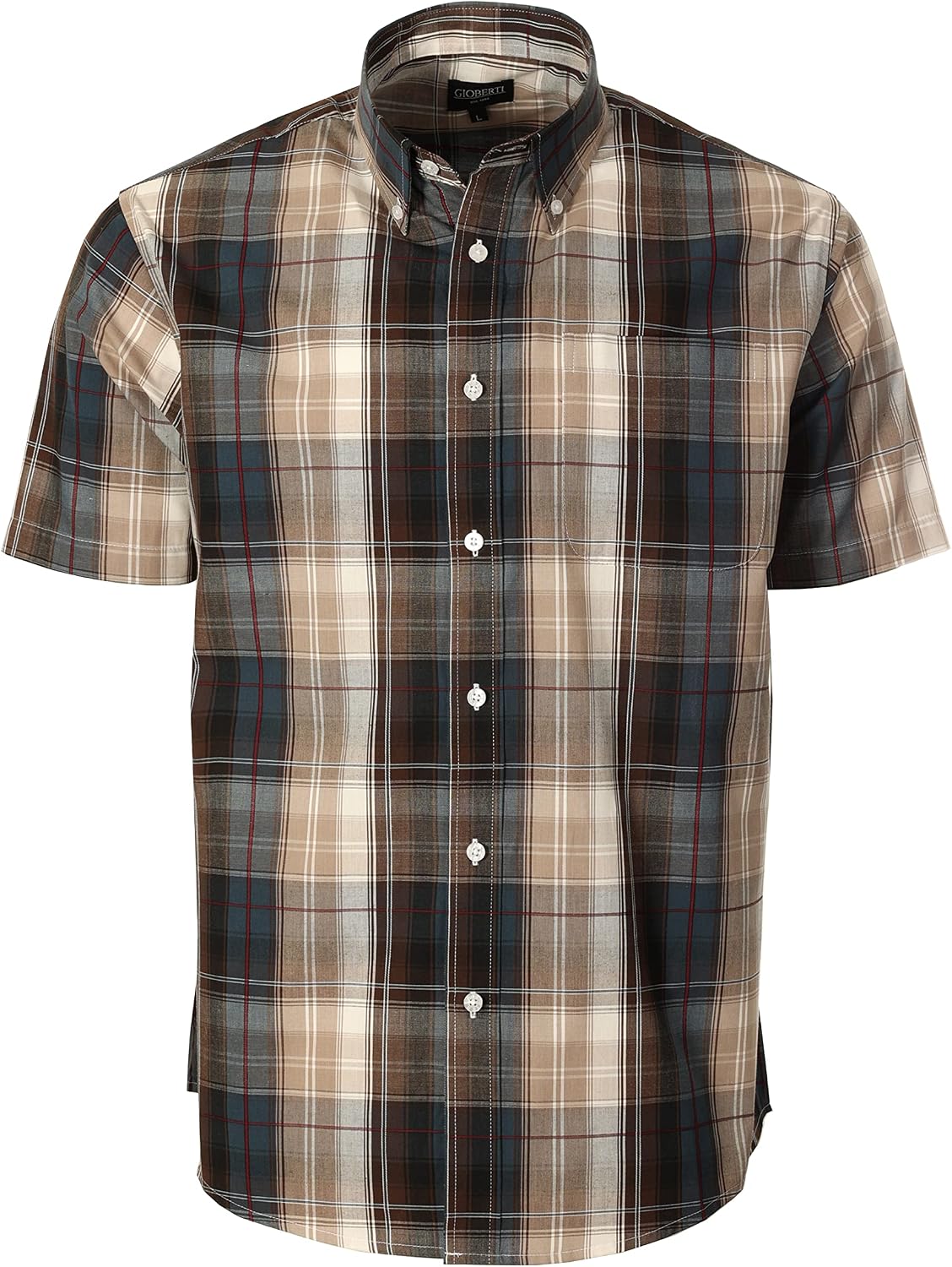 gioberti dress shirts Gioberti Mens Casual Western Solid Short Sleeve Shirt With Pearl Snaps