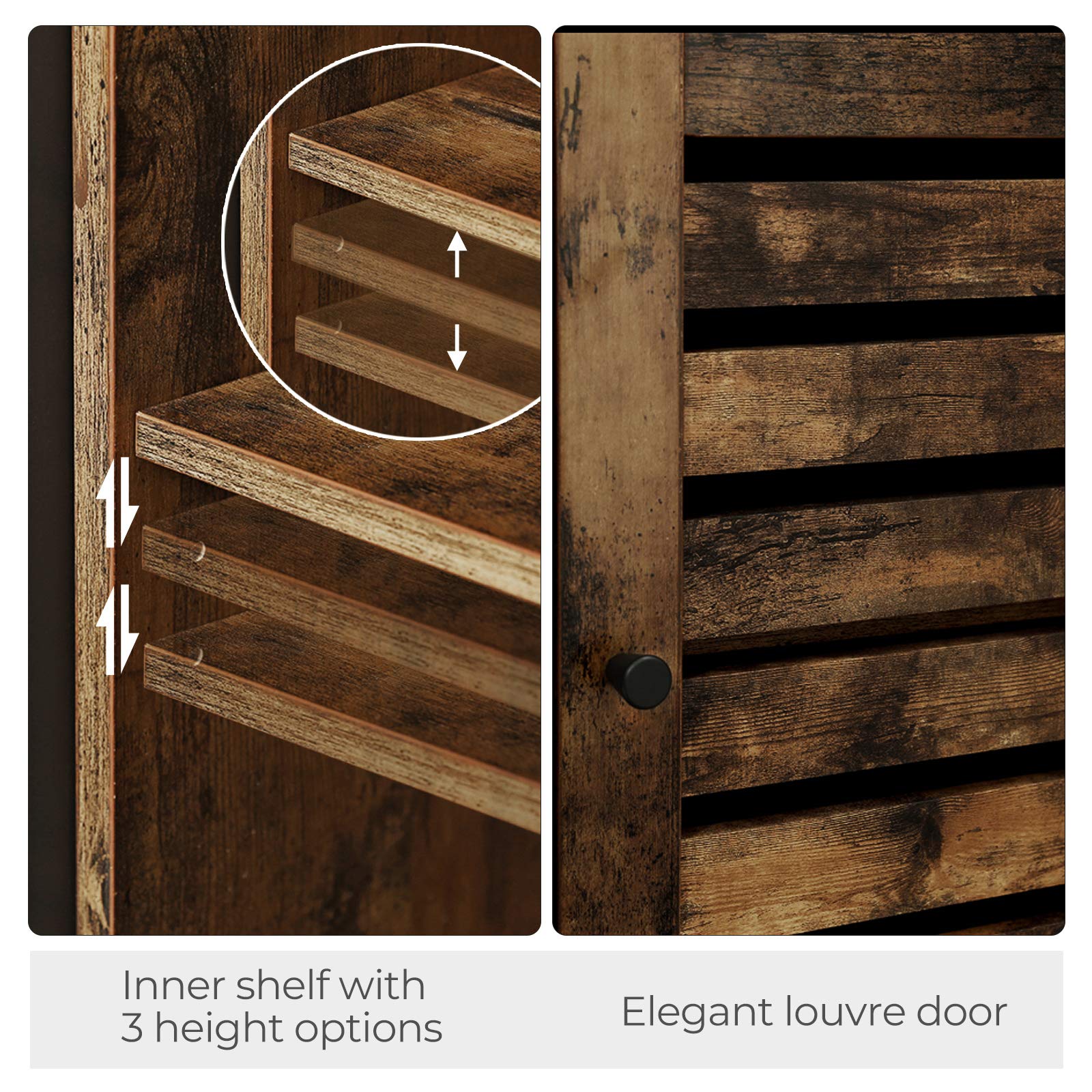 VASAGLE Industrial Bathroom Storage Narrow Floor Standing