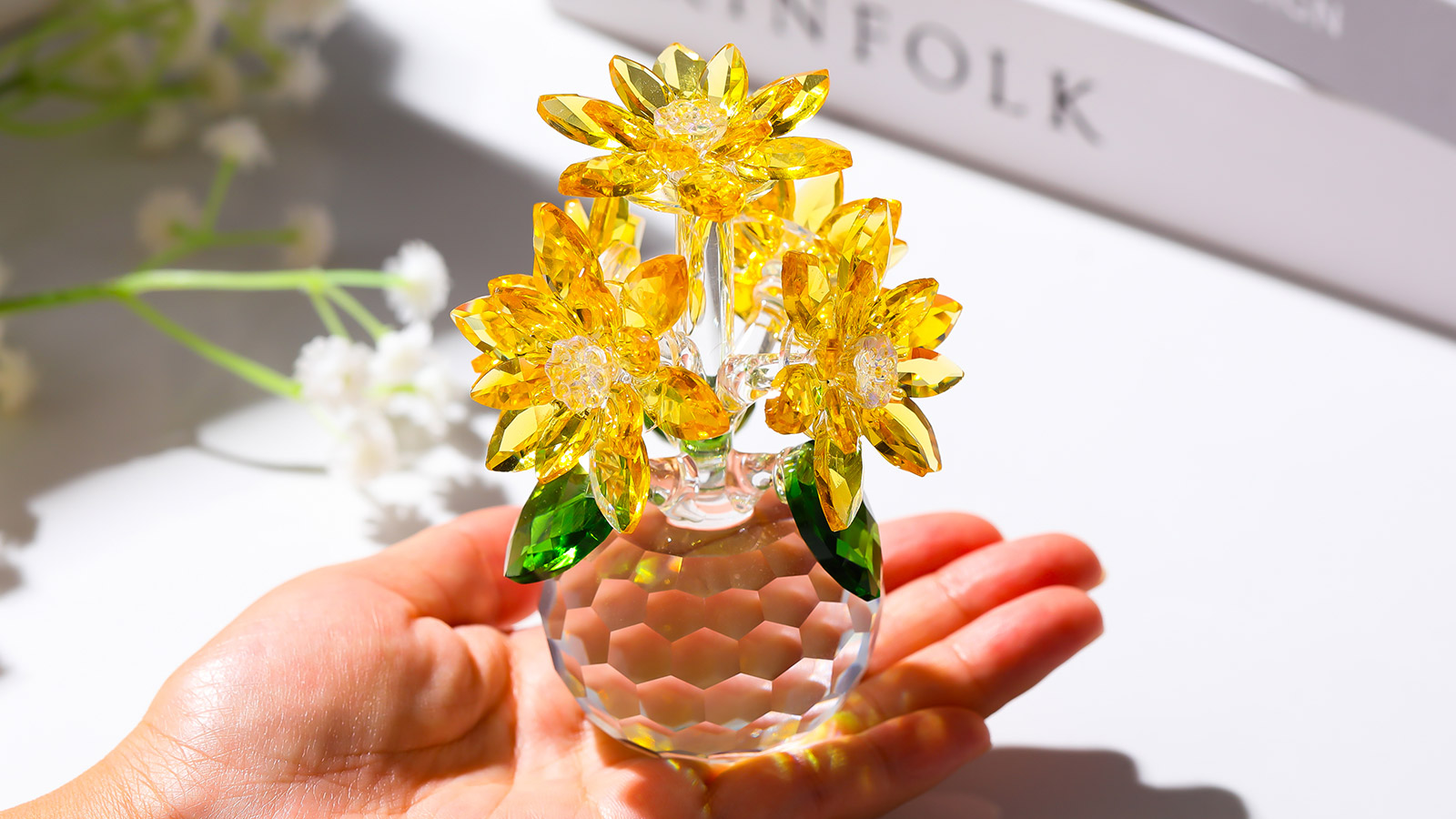 Amazon.co.jp: Kertari K9 クリスタルフラワー 蓮の花 置物 枯れない花