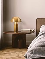 Vista 7 de Brightech Venus Mushroom Table Lamp - Modern Lamp for Living Room, Bedroom Side/End Table - Dimmable, Unique Side Table LED Lamp Shade for Office