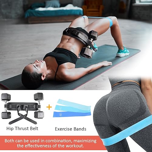 Miniatura 5 de Latest Generation HOOJAKU Hip Thrust Belt, Easy to Use with Dumbbells, Kettlebells, or Plates, Booty Belt for Hip Thrust with Slip-Resistant Padding