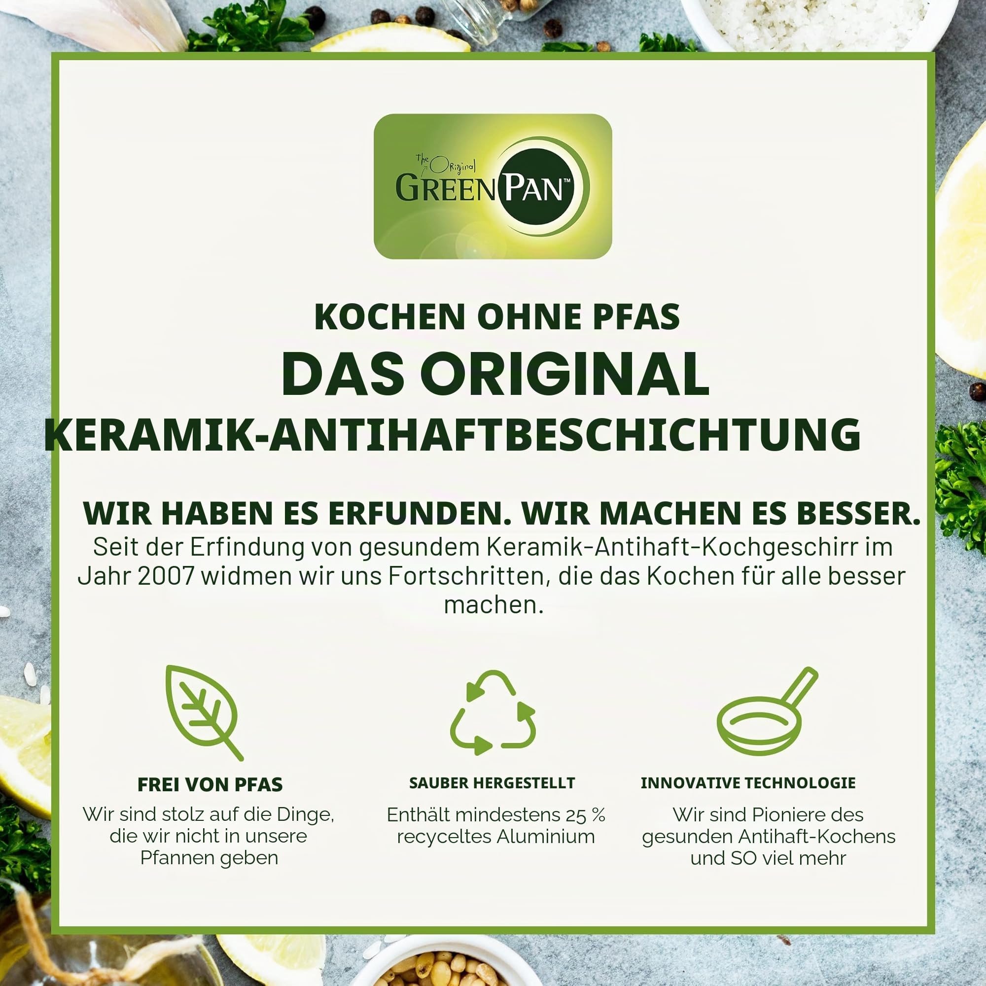 GreenPan Cambridge 28 cm/3,7 Liter Wok-Pfanne aus Keramik, PFAS-frei, Induktion, spülmaschinenfest, backofenfest, Schwarz