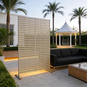 Kozyard Metal Privacy Screen 74" H x 47.2" W Decorative Outdoor Divider