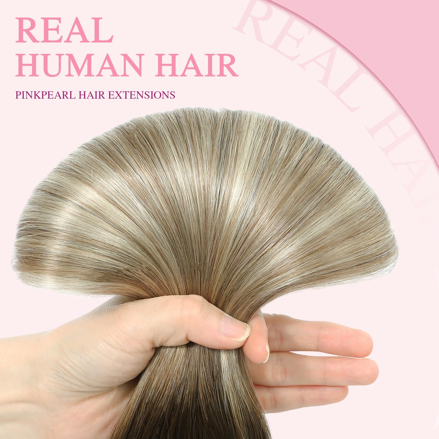Pinkpearl Clip in Extensions Echthaar 40cm #3/8/22 Balayage Remy Natürlich