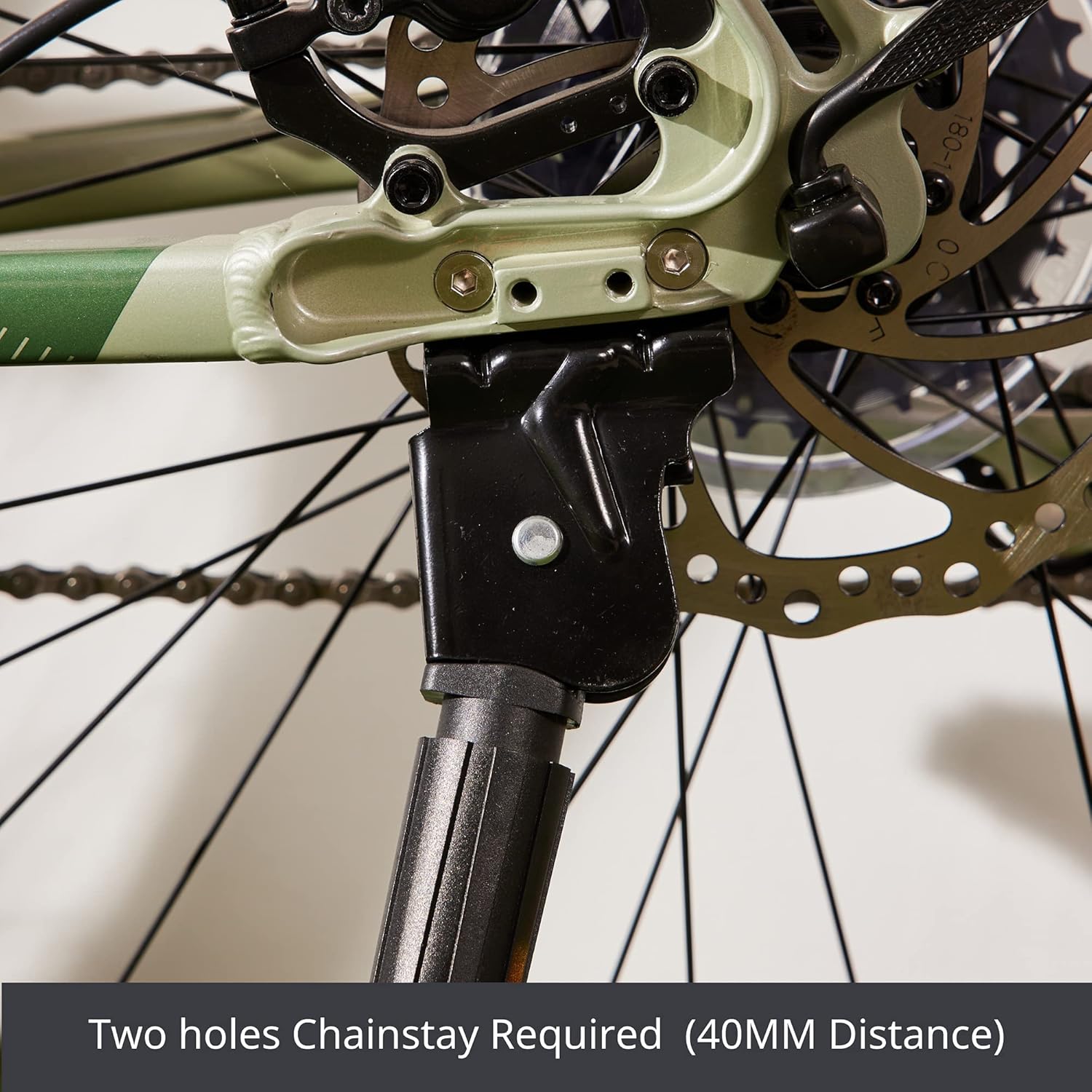 N+1 Bike Kickstand- Rear Mount Adjustable Bicycle Kickstand for 26"-29" Inch Mountain Bike, Road Bike, BMX, MTB, and eBikes