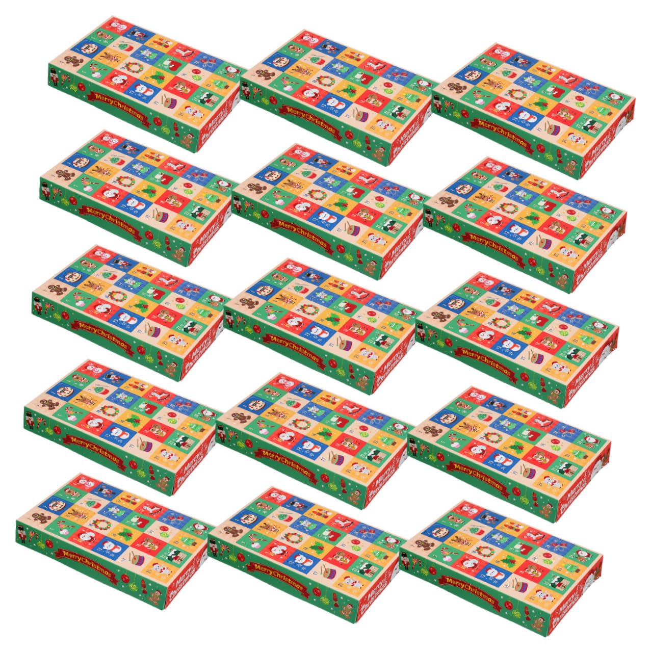 DECOMELODY 15 Stück Teiliges Tage Leere DIY Geschenkboxen für Weihnachten Candy Schokolade Süßigkeiten Countdown Boxen Leichte Kreative und Dekorative Weihnachtsüberraschungen