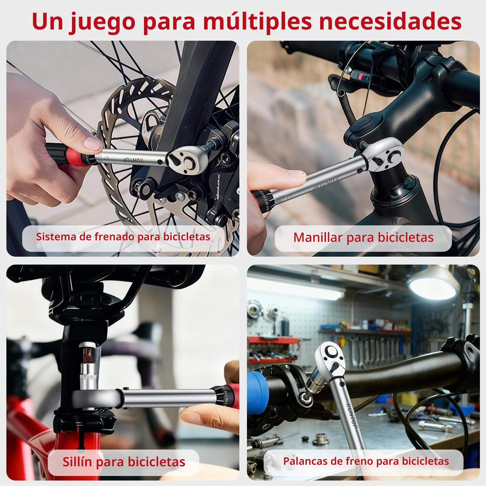 XUNTOP Llave Dinamométrica 22PCS Llaves de Carraca 1/4" 5-25Nm con Cabeza de Carraca Reversible de 72 Dientes, Puntas Hex/Phillips/Torx Precisión±3% para Reparación de Bicicletas, Moto,Coche,Camión