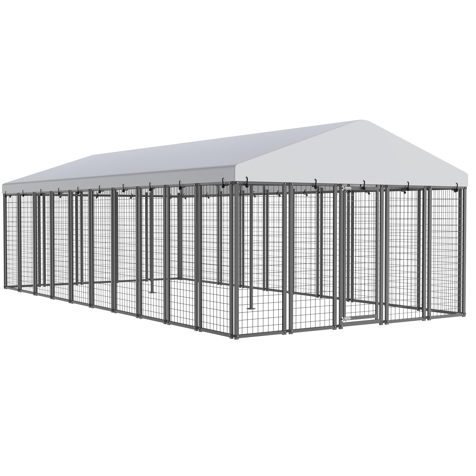 20x10 ft Outdoor Dog Kennel, Heavy Duty Dog Pens for Large Dogs