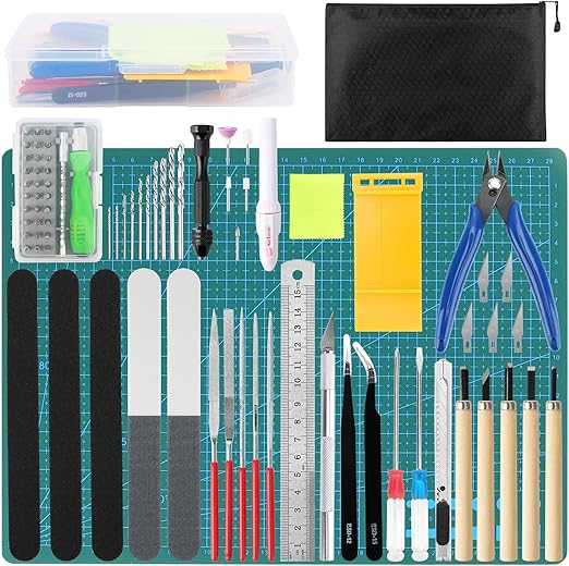 Gundam Tool Kit, 82 Pcs Professional Model Tool Kit for Gundam, Modeling Tools for Plastic Models, Model Car Kit for Adults, Model Building Tools Hobby Tools Craft Set for Repairing and Fixing