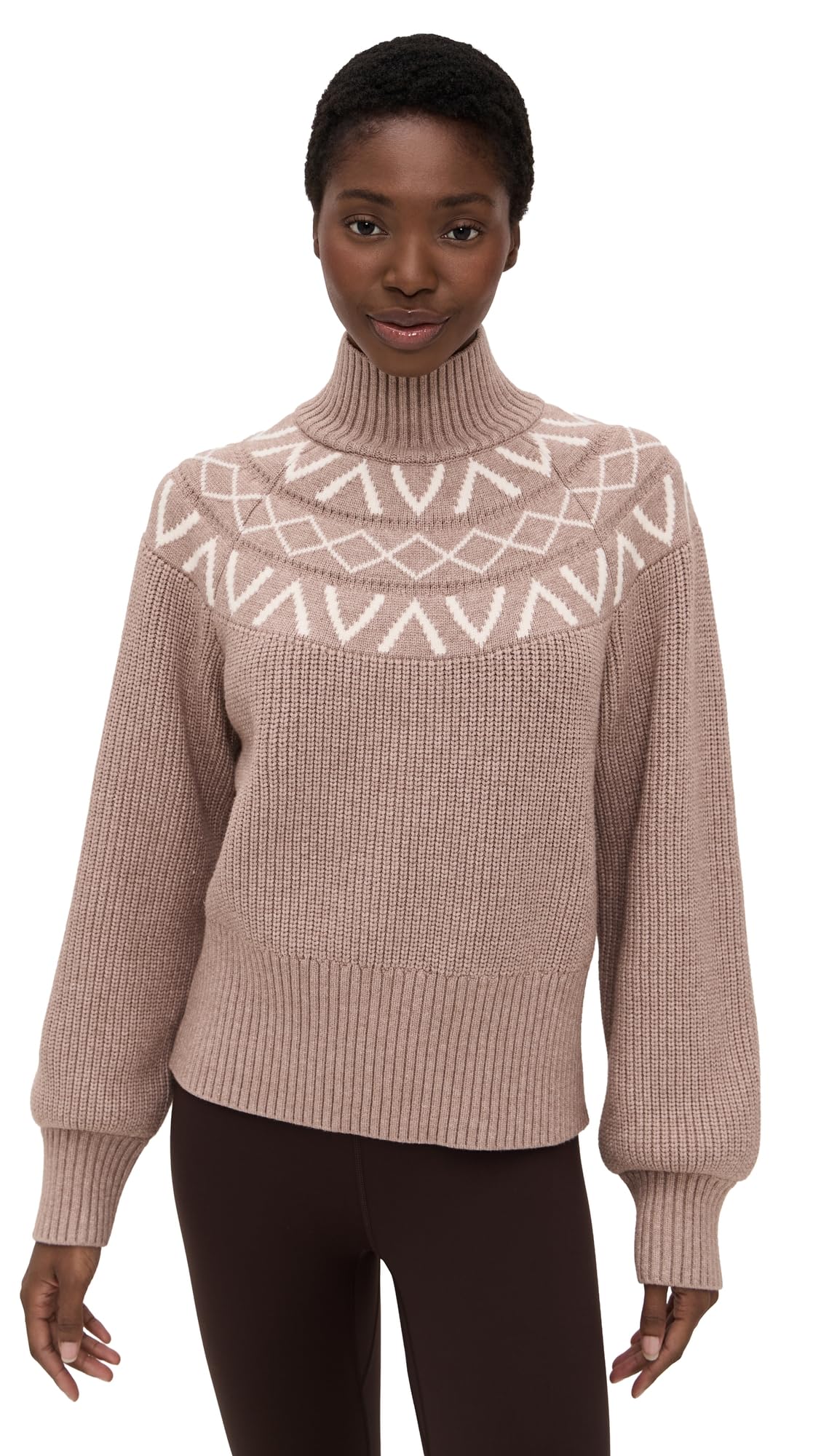 Varley Womens Marcie Fair Isle Yoke Knit Sweater