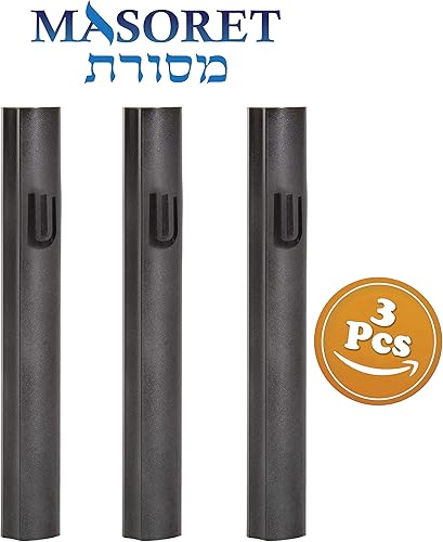 Miniatura 2 de 3 piezas de aluminio puerta Mezuzah casos: perfil especial, sin agujeros, 3-Inch 2.8 in hebreo pergamino pergamino titular cajas