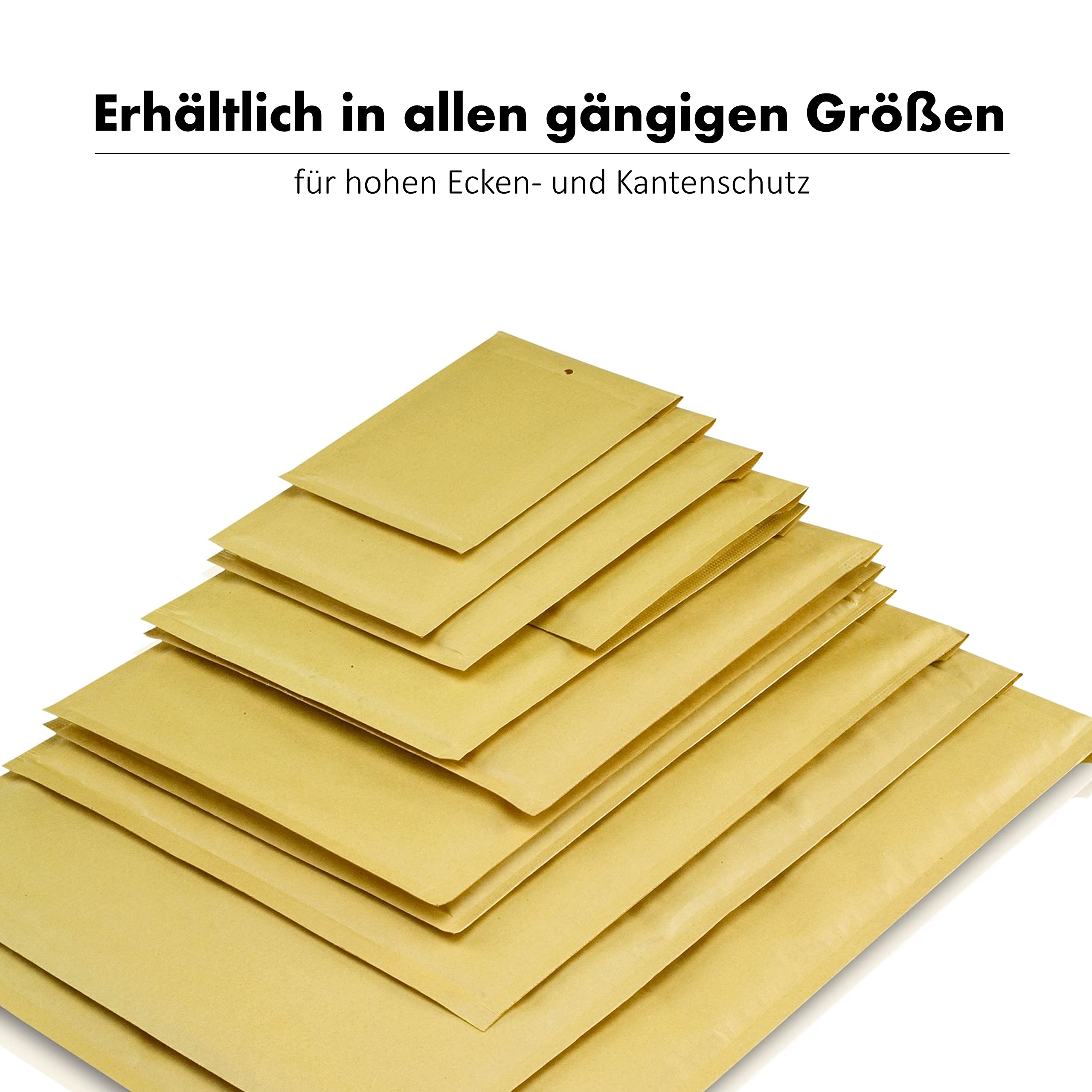 200 Stück Luftpolstertaschen A4 250 x 350 mm Gr.7 (G) goldgelb selbstklebend - Kraftpapier Luftpolsterumschläge mit Luftpolsterfolie - Luftpolster Versandtaschen für Bücher & Warensendung