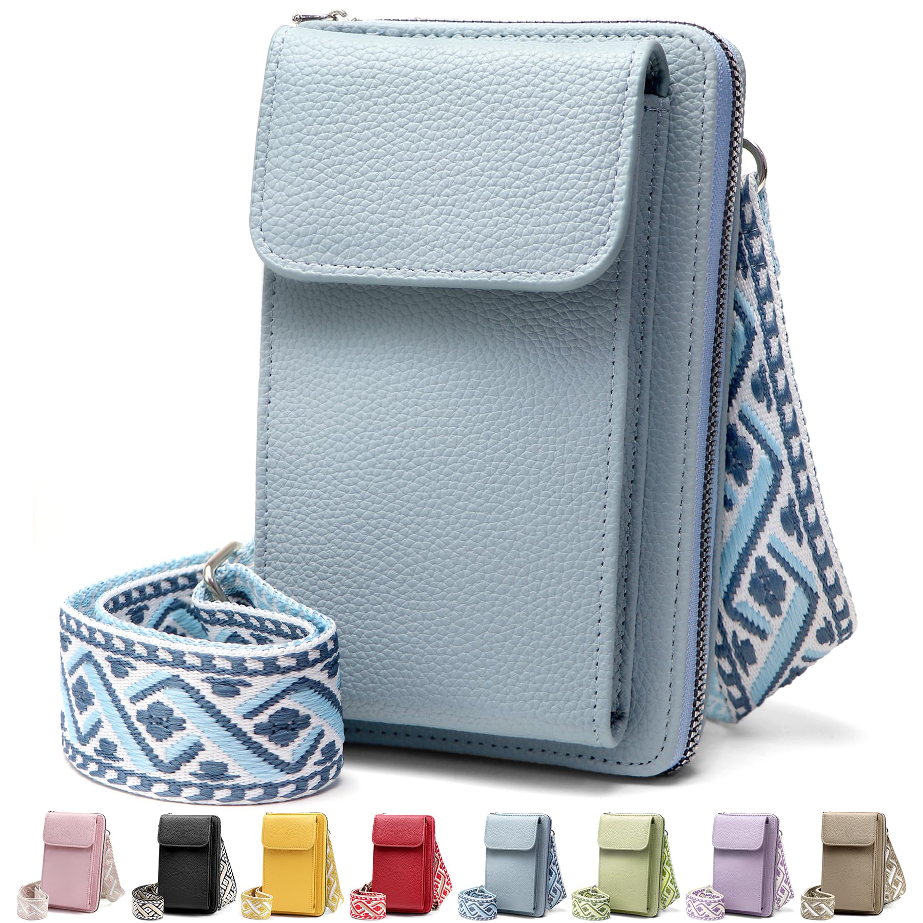 Klein Handytasche zum Umhängen, PU Leder Kleine Umhängetasche Damen, Handy Tasche zum Umhängen verstellbarer Riemen unter, Handy Schultertasche ür Handy unter 7 Zoll