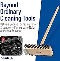 Vista 7 de SPARTA 4002600 Cepillo de parrilla de acero inoxidable, raspador de parrilla con mango largo para limpieza comercial, cocinas, restaurantes, baños