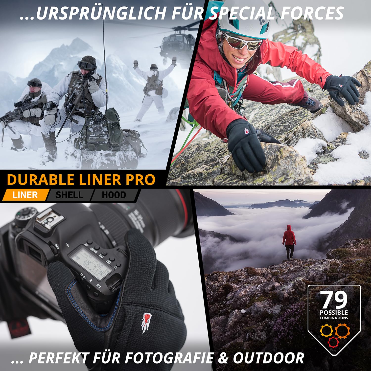 THE HEAT COMPANY – Durable Liner PRO – Touchscreen Lederhandschuhe Herren gefüttert - Premium Qualität - Thermo Handschuhe Damen Leder - windabweisende Winter Lederhandschuhe