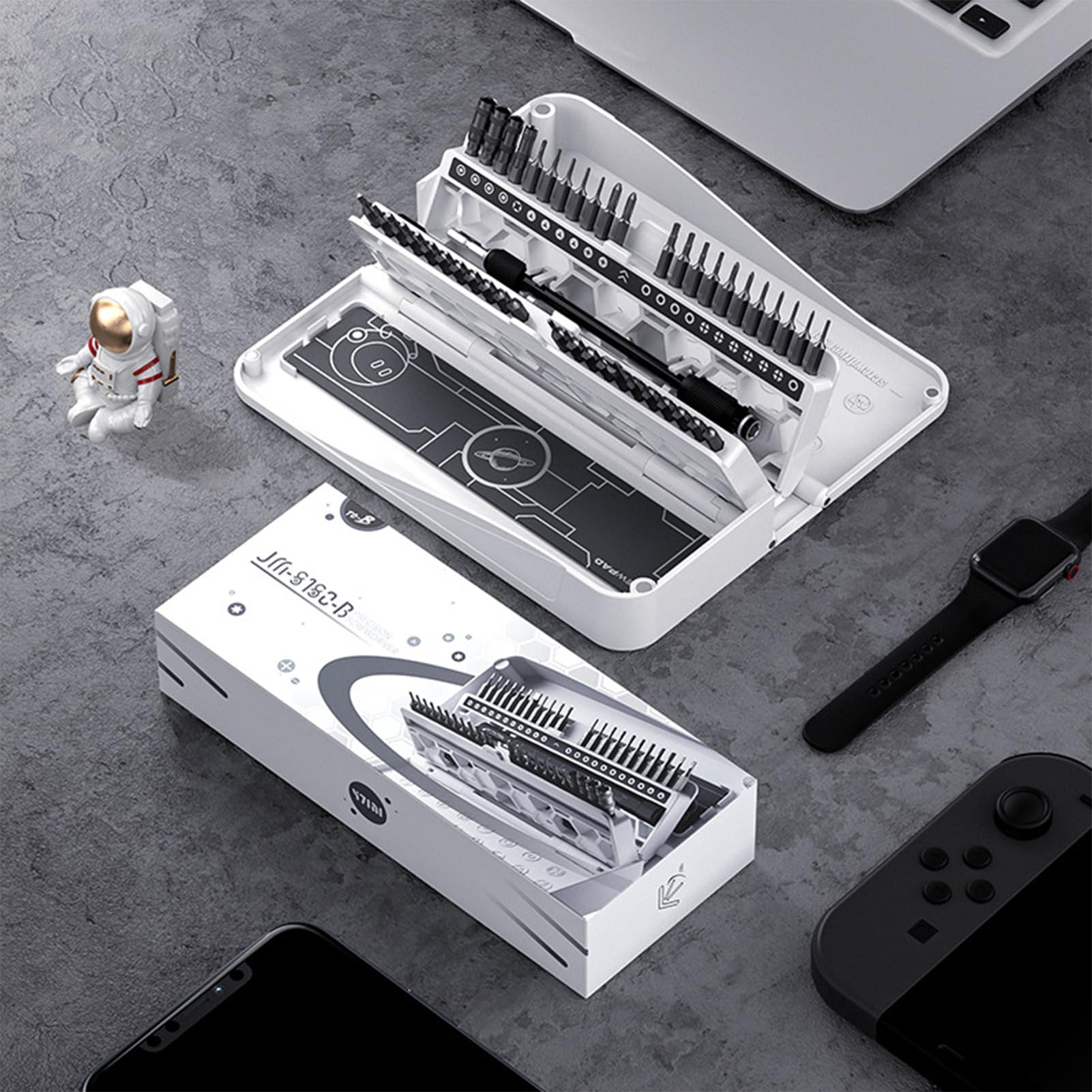 48-in-1 Kleiner Schraubendrehersatz, DIY-Mini-Reparaturwerkzeugsatz(Black)