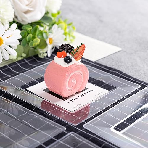 Miniatura 10 de Paquete de 100 platos cuadrados de plástico de postre rosa, platos desechables de 6.5 pulgadas, platos resistentes para fiestas, bodas, Navidad,