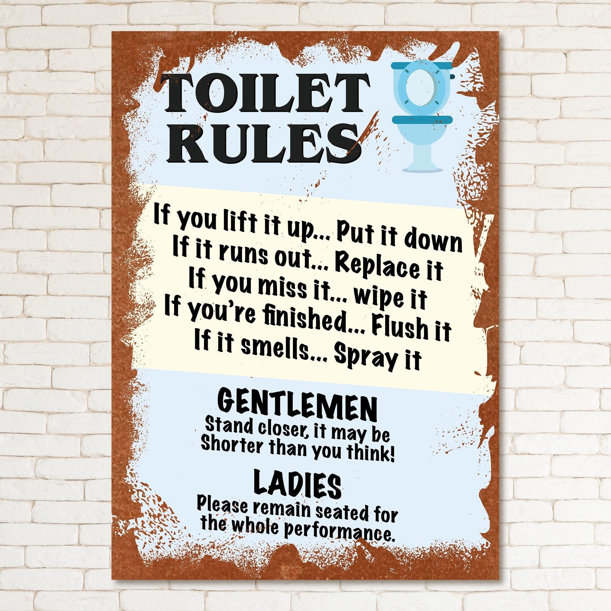 TOILET RULES Retro Metal Sign Man Cave Bar Pub Plaque Party Vintage Gift
