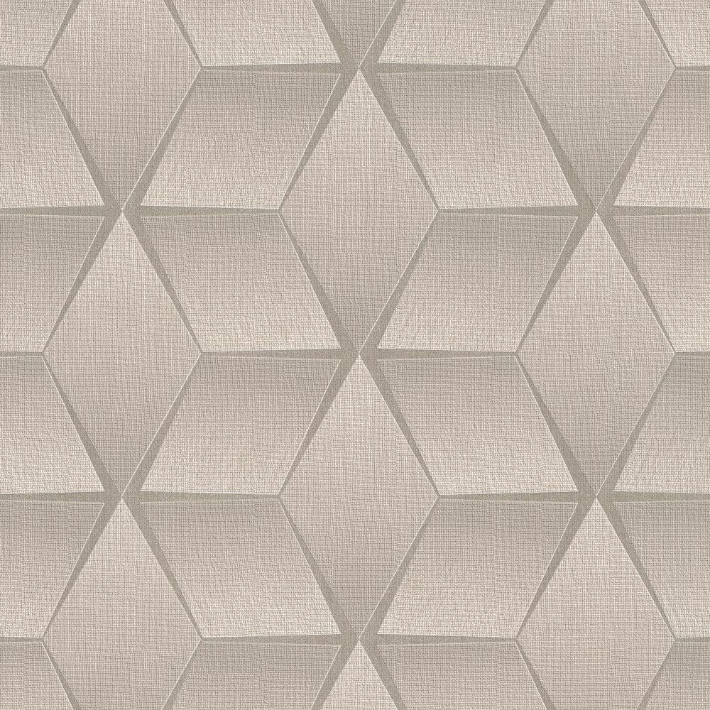 Rasch Taupe Textured Geometric Wallpaper 310603