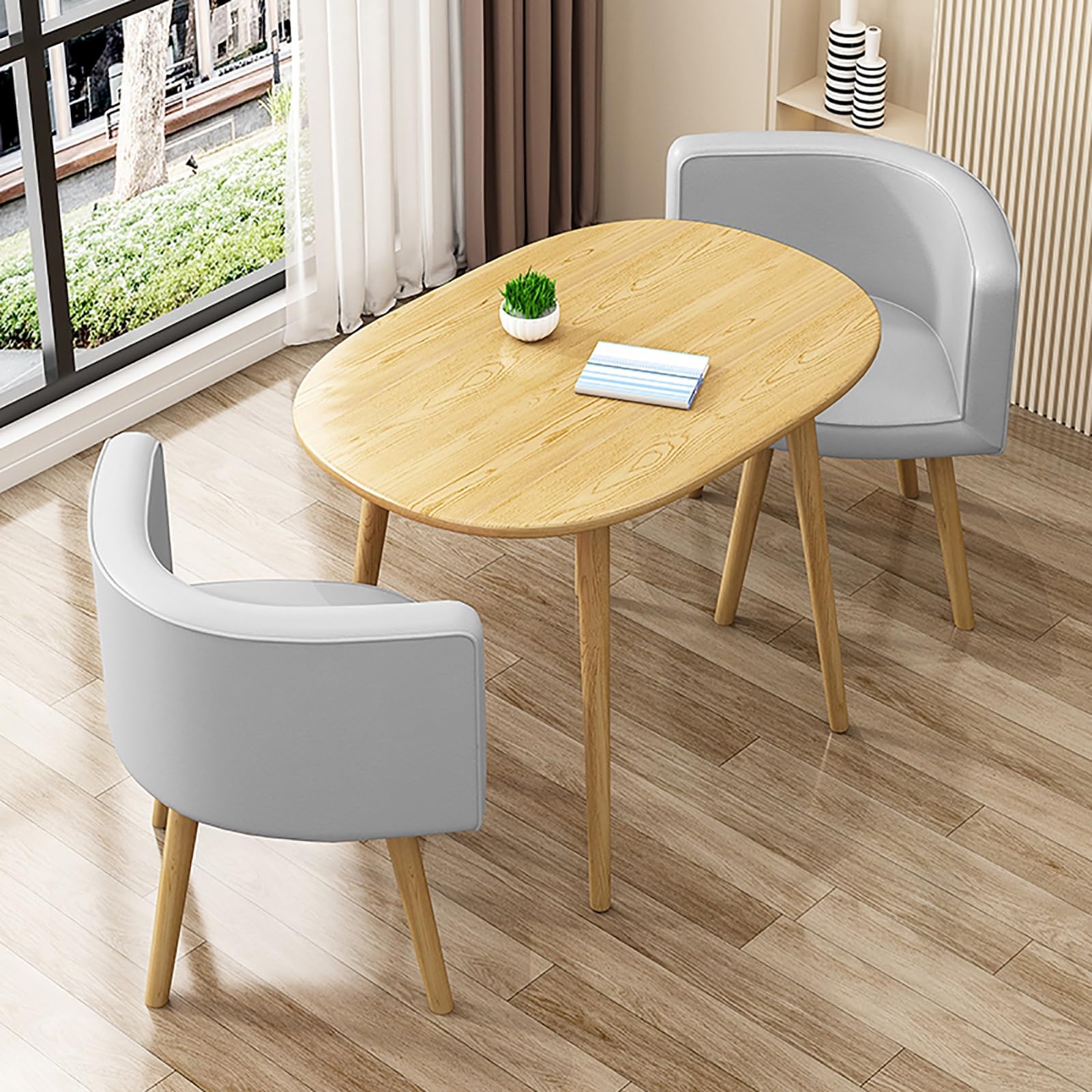 Set tavolo da pranzo ovale per 2 persone, mobili da cucina verde con sedie, piccolo spazio, decorazione per sala da pranzo, tavolo compatto e sedie per 2 persone, ideale per pasti accoglienti