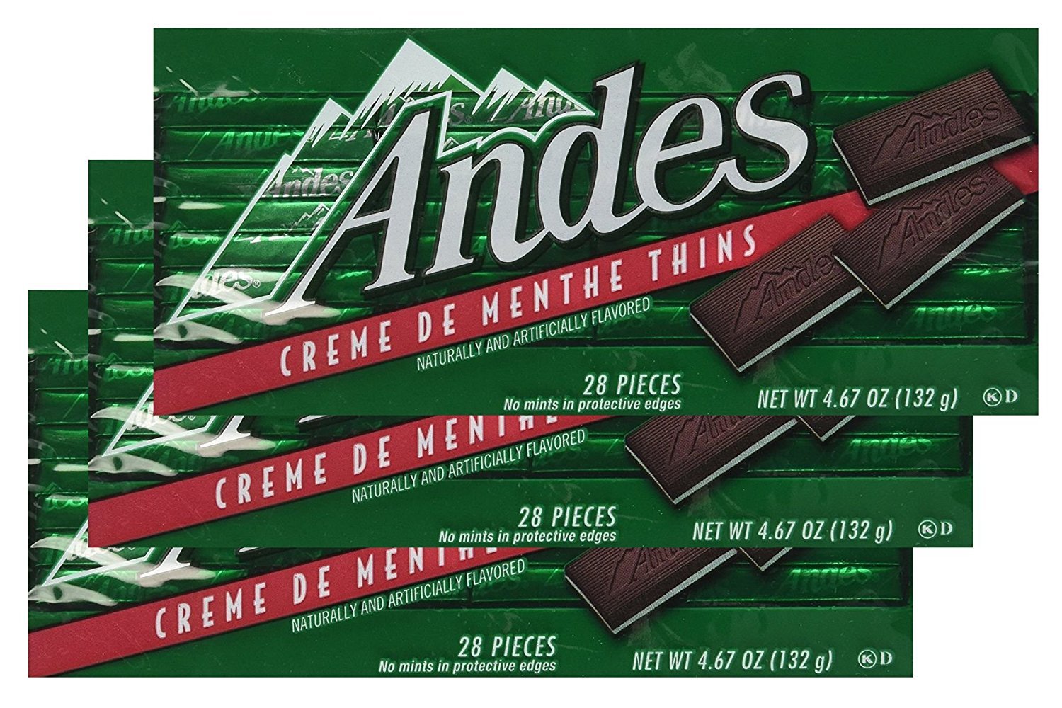 Andes Creme De Menthe Thins - 28 Pieces (Pack of 3)