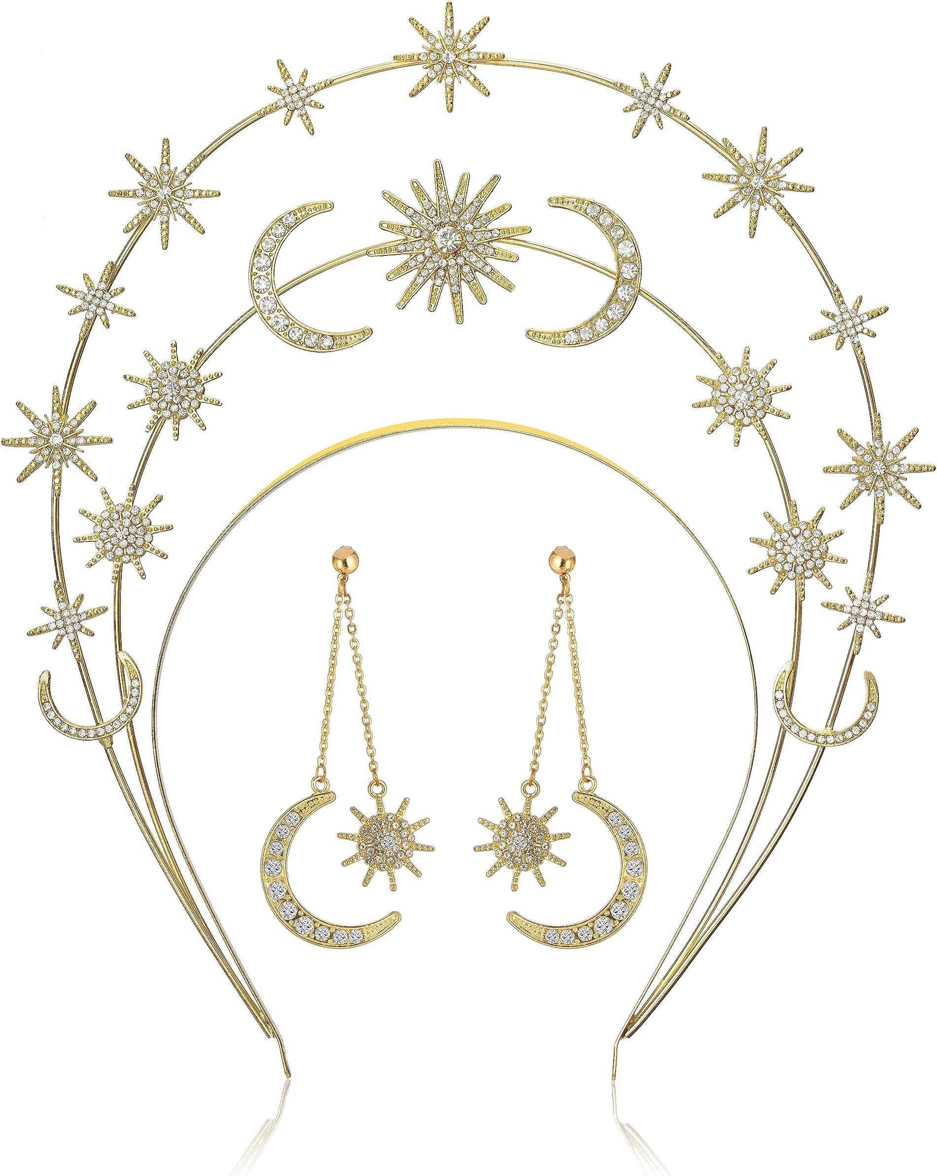 Celestial Wedding Tiara and Earrings