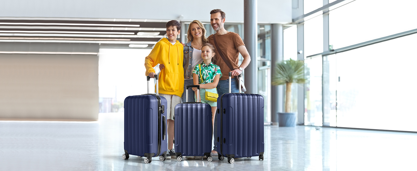 LALAHO Set De 2 Valises De Voyage Avec Vanity Case, Grande Taille