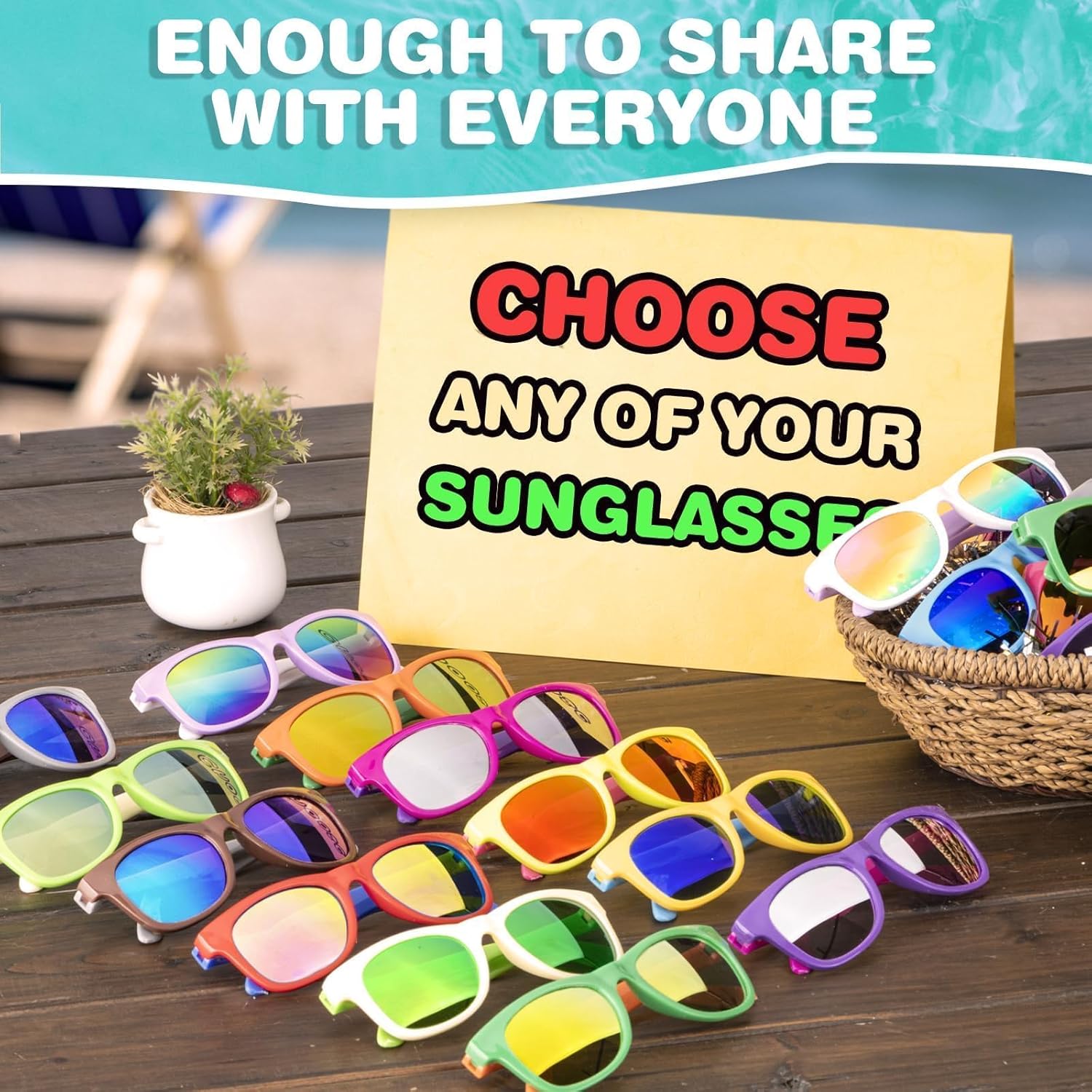 48 Pack Kid Sunglasses Bulk for Luau Party Favors, 16 Colors Neon Sunglasses with UV400 Protection, Gift for Classroom, School Prizes Goody Bag Stuffer, Kid Birthday, Beach, Summer Pool Party Supplies - Image 7