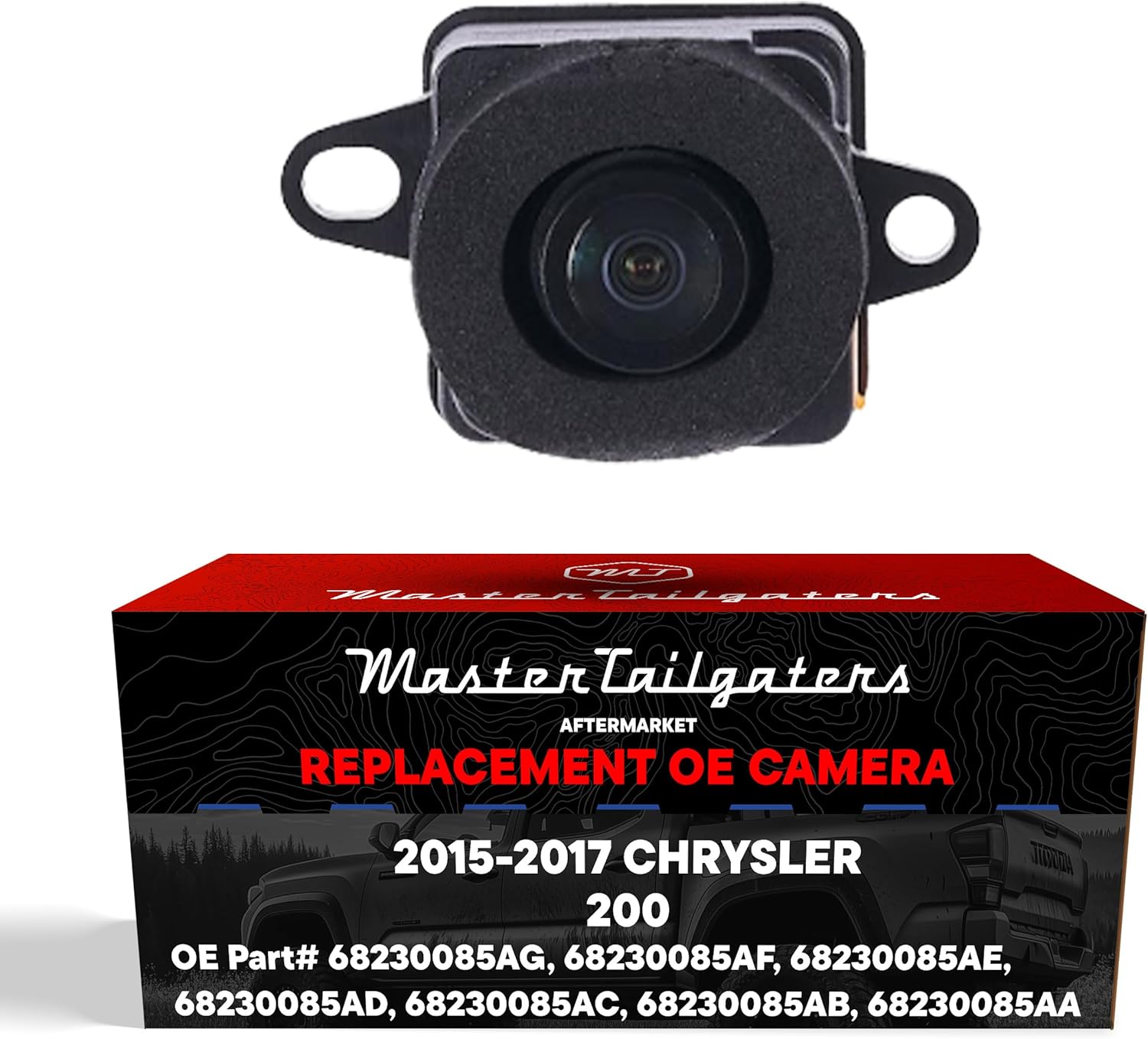 Master Tailgaters Replacement for Chrysler 200 (2015-2017) Backup Camera OE Part # 68230085AG, 68230085AF, 68230085AE, 68230085AD, 68230085AC, 68230085AB, 68230085AA