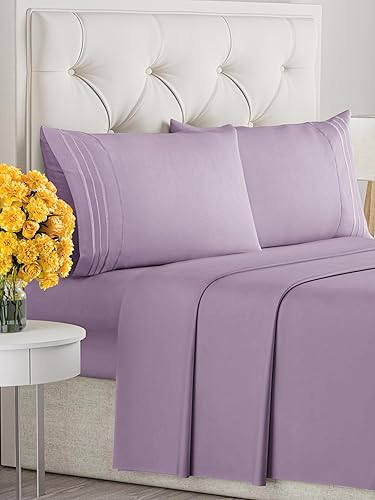 Vista 700 de Juego de sábanas de 4 piezas tamaño king, extrasuaves, transpirables y refrescantes con esquinas profundas, sábanas de fácil ajuste y sin arrugas