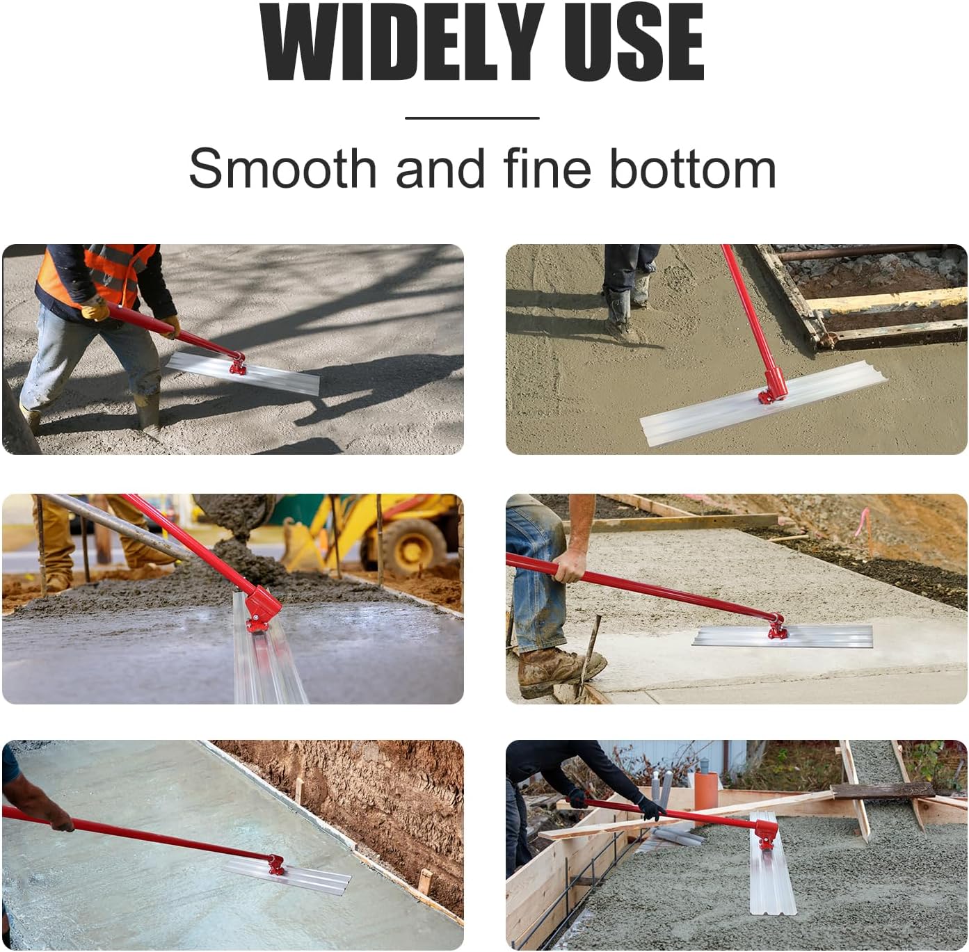 Concrete Bull Float Tools Kit 48"x8" Cement Trowel Tools, Aluminum Magnesium Alloy Concrete Screeding and Finishing Tool Kit with 48" Handle x4 and Bull Float Bracket