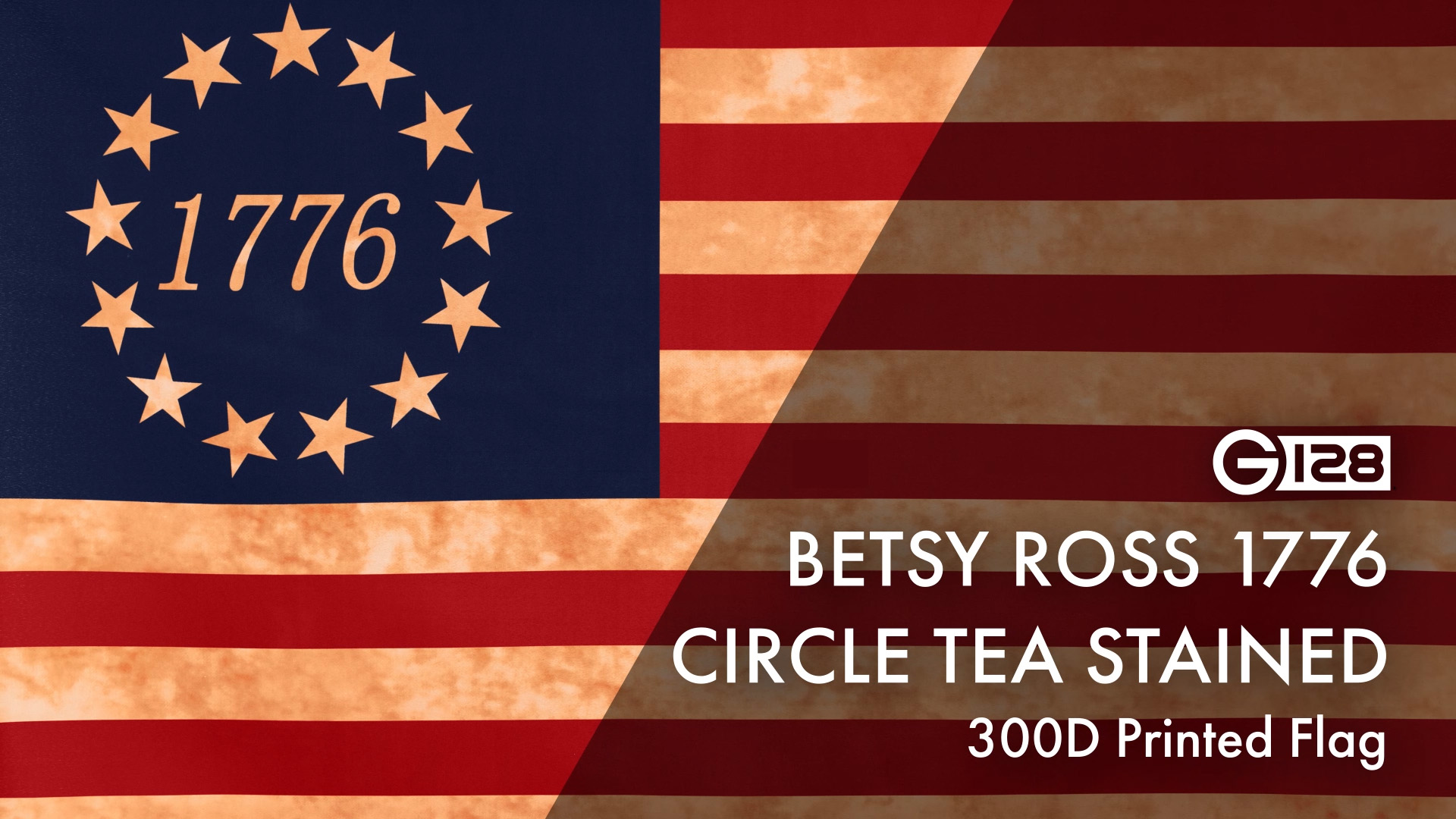 Amazon.com : G128 Betsy Ross 1776 Tea-Stained Flag | 3x5 Ft