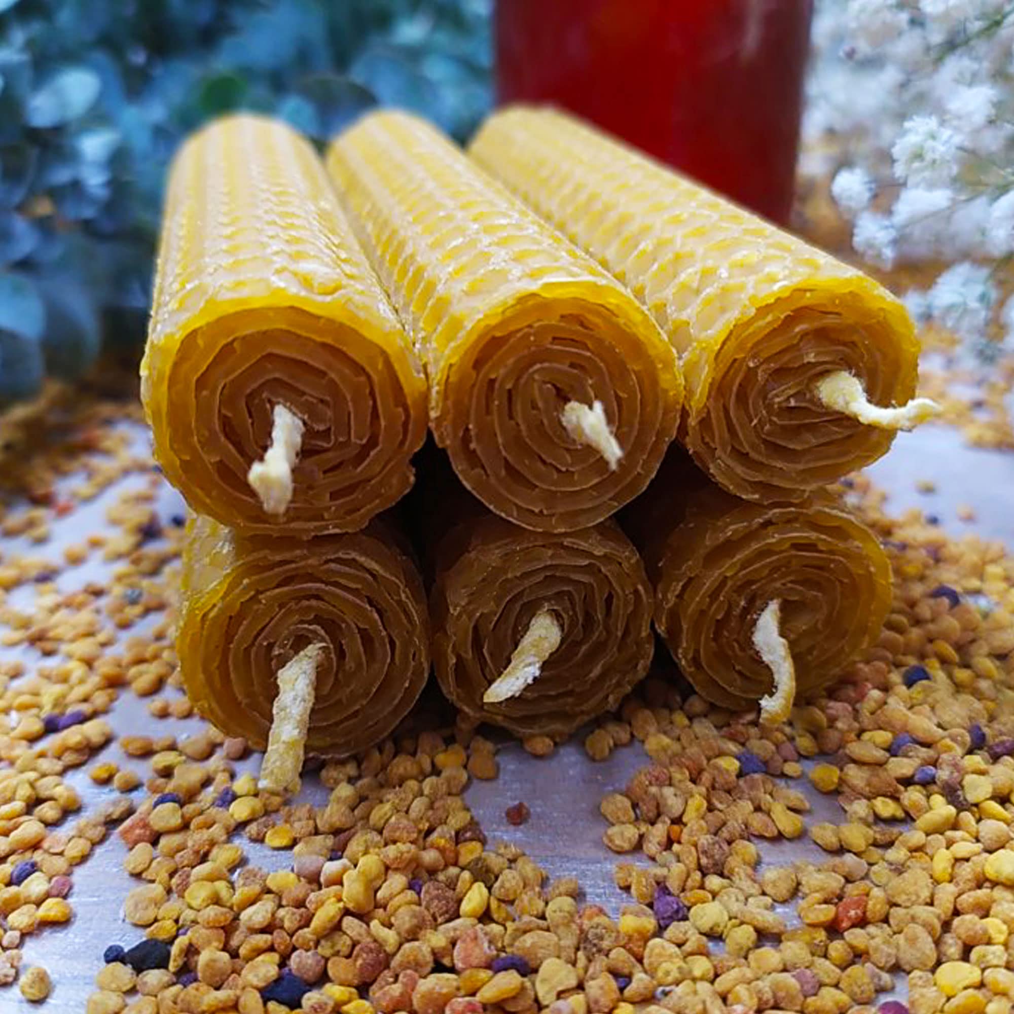 Candele In Pura Cera D'Api Naturale - Confezione Da 6, Aroma Di Miele, Senza Paraffina, Fatte A Mano