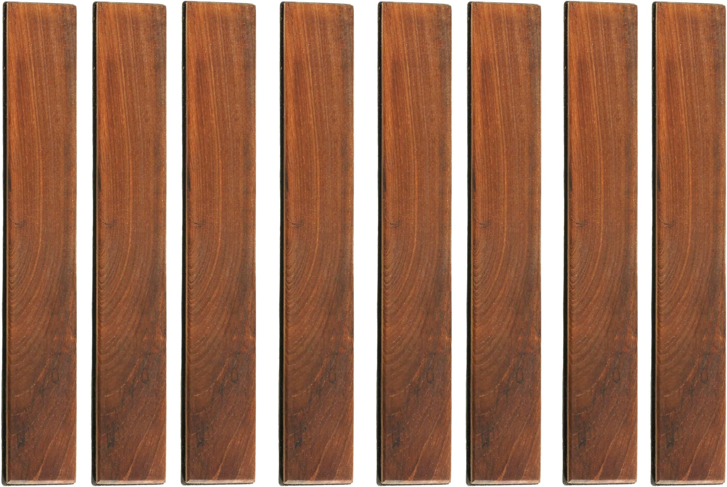 Bare Decor EZ-Floor End Pin-Side Trim Piece for Flooring in Solid Teak Wood (Set of 8)