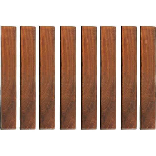 Bare Decor EZ-Floor End Pin-Side Trim Piece for Flooring in Solid Teak Wood (Set of 8), Brown