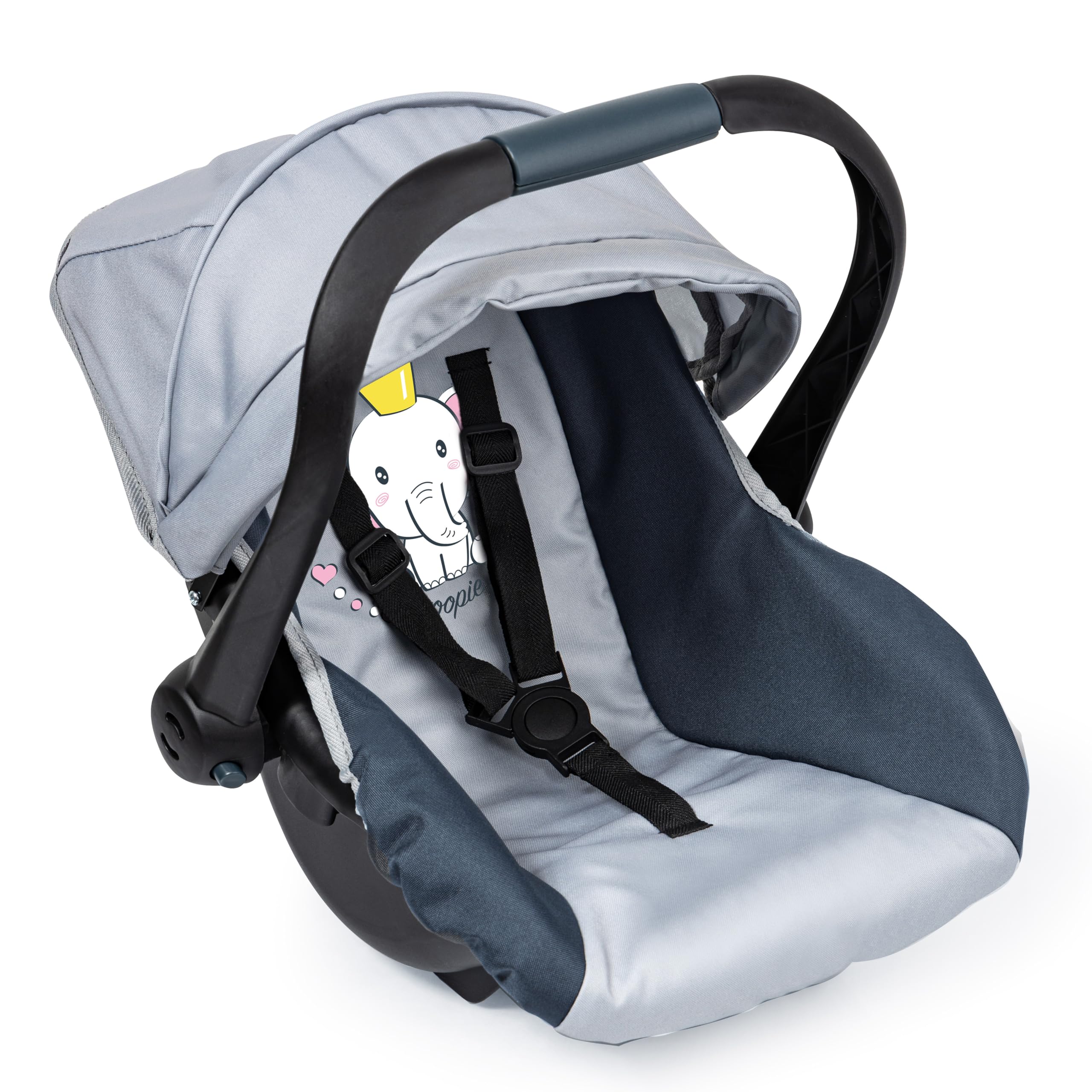 Bayer Design 67996AA Puppenautositz EasyGo, Puppensitz, Puppenzubehör, mit Gurt, Dach, verstellbarem Griff, ab 3+ Jahren