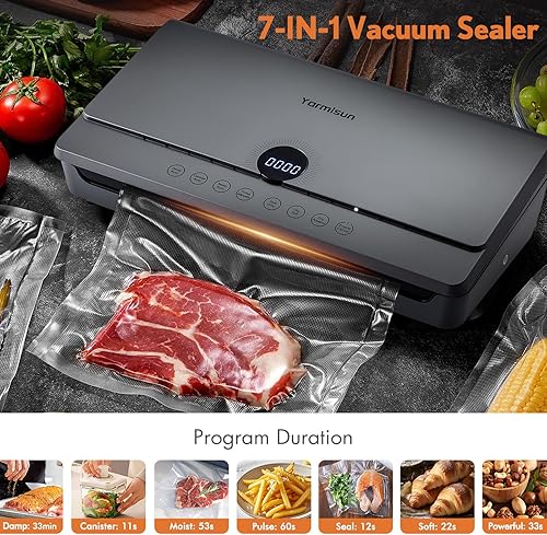 Miniatura 7 de Sellador al vacío para alimentos 95Kpa Potente máquina de sellado al vacío Modos húmedossecos con bolsa de almacenamiento de frescura