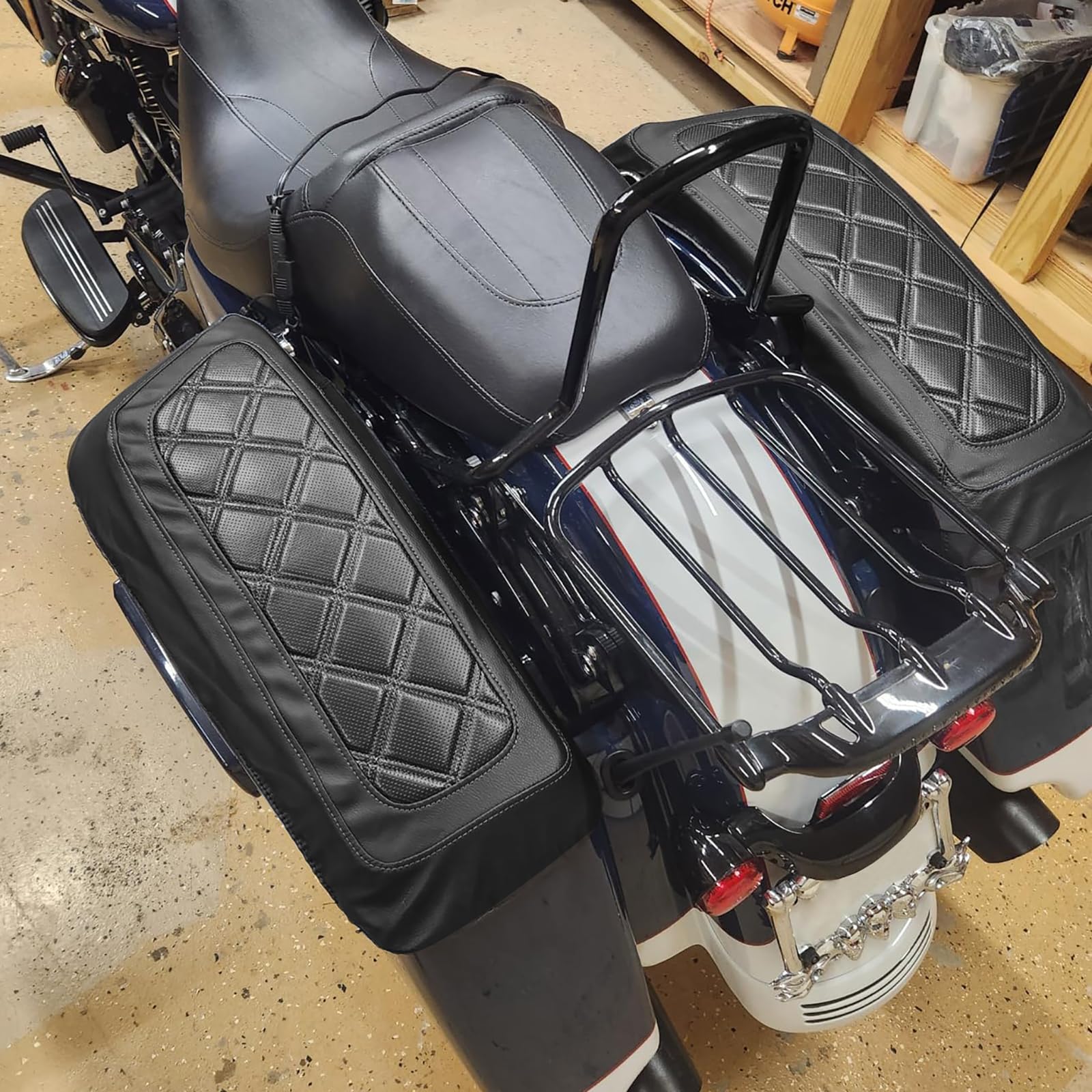 Coperture per coperchi delle borse laterali, protezioni rigide per coperchi delle borse laterali, adatte per Harley Touring Road King Electra Glide Ultra Limited FLHTK FLHXS Tri Glide 2014